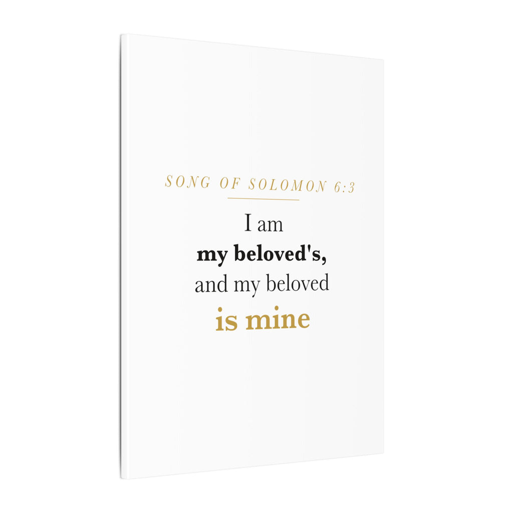 Christian Wedding Gift Scripture Wall Art — I Am My Beloved's, Song of Solomon 6:3 Anniversary Canvas