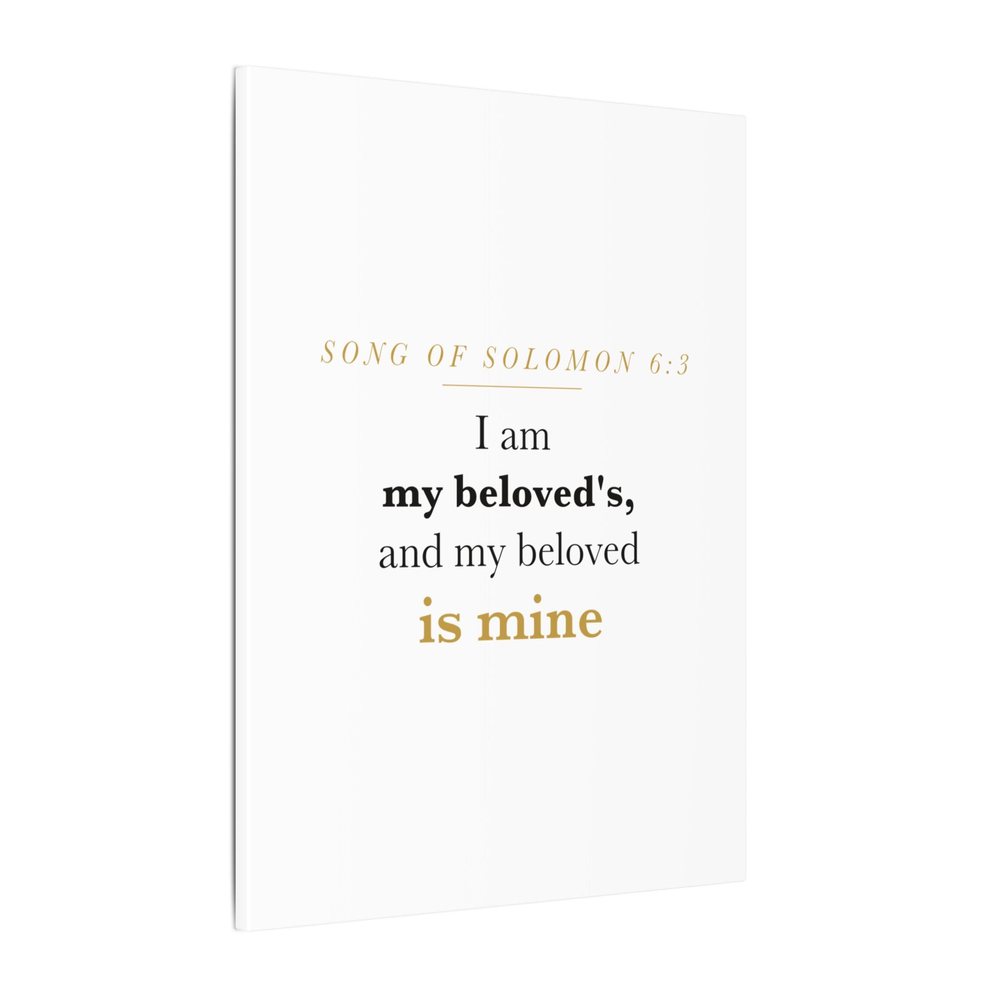 Christian Wedding Gift Scripture Wall Art — I Am My Beloved's, Song of Solomon 6:3 Anniversary Canvas