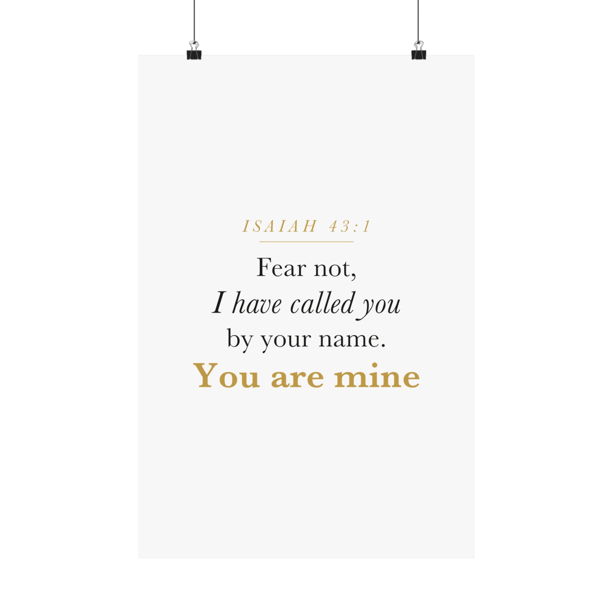 Isaiah 43:1 Nursery Wall Art — Fear Not, You Are Mine — Christian Baby Girl Scripture Print