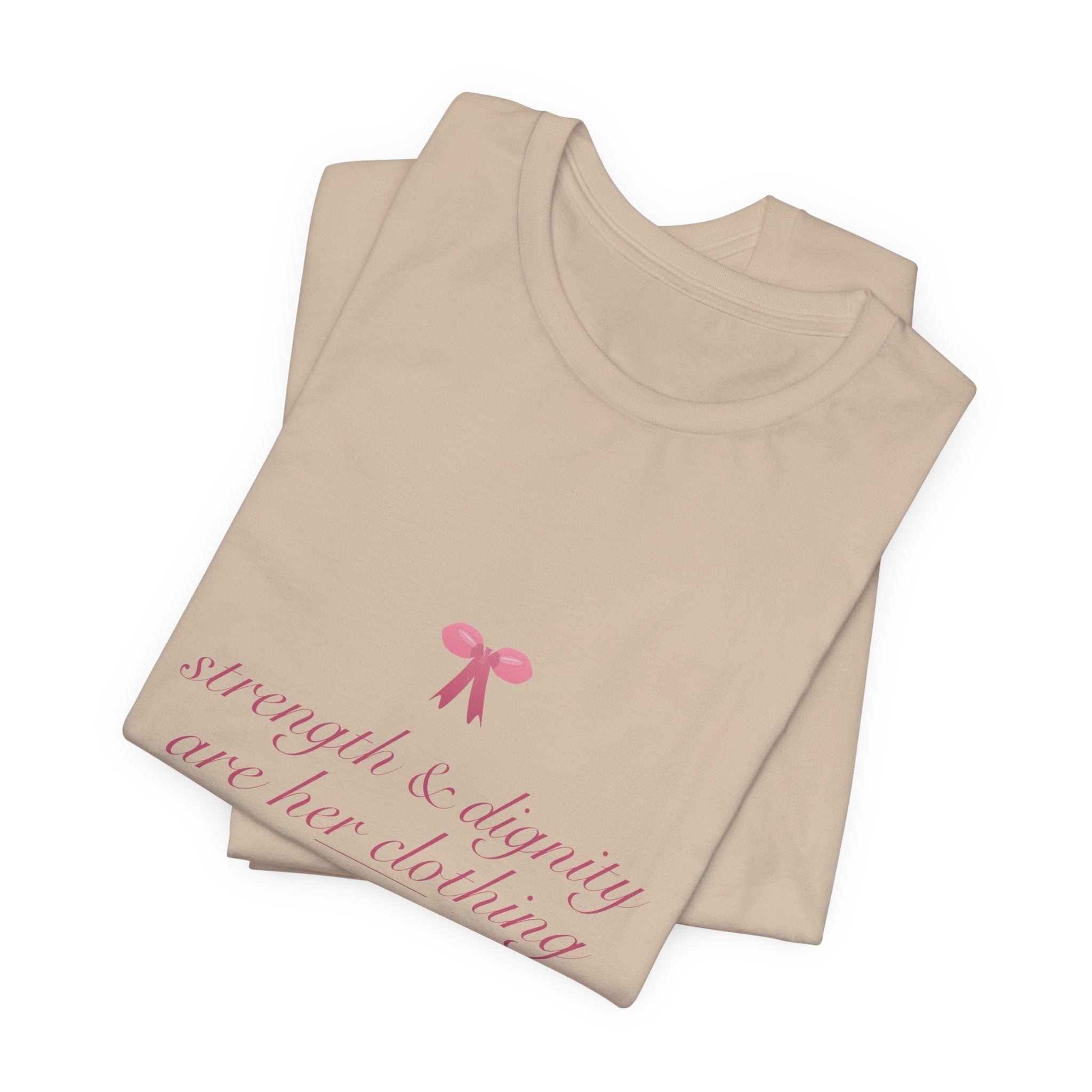 Strength & Dignity Shirt, Proverbs 31 Coquette Christian Tee, Soft Girl Faith Aesthetic Bible Verse