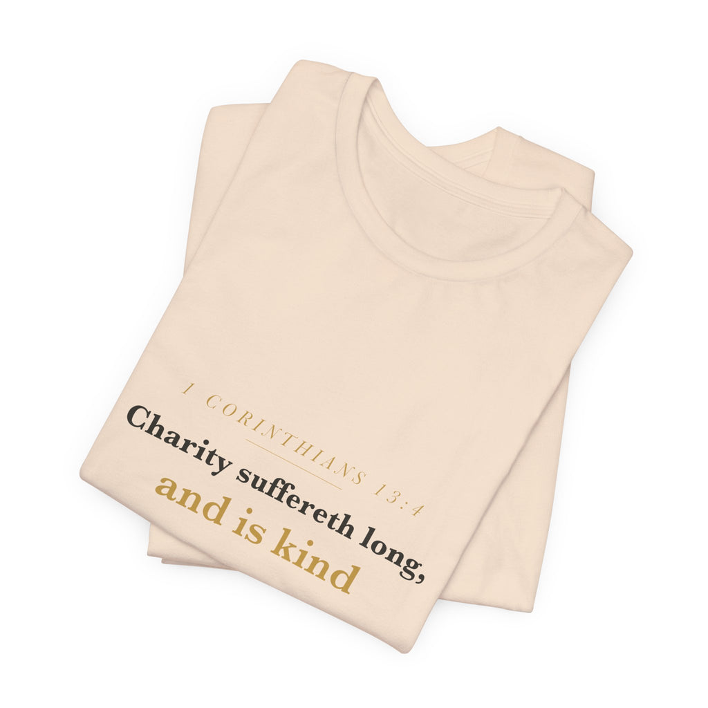Charity Suffereth Long — 1 Corinthians 13:4 Scripture Tee · Light