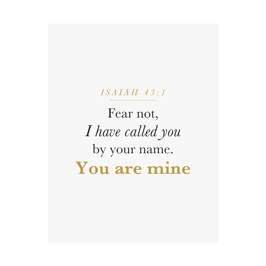 Isaiah 43:1 Nursery Wall Art — Fear Not, You Are Mine — Christian Baby Girl Scripture Print