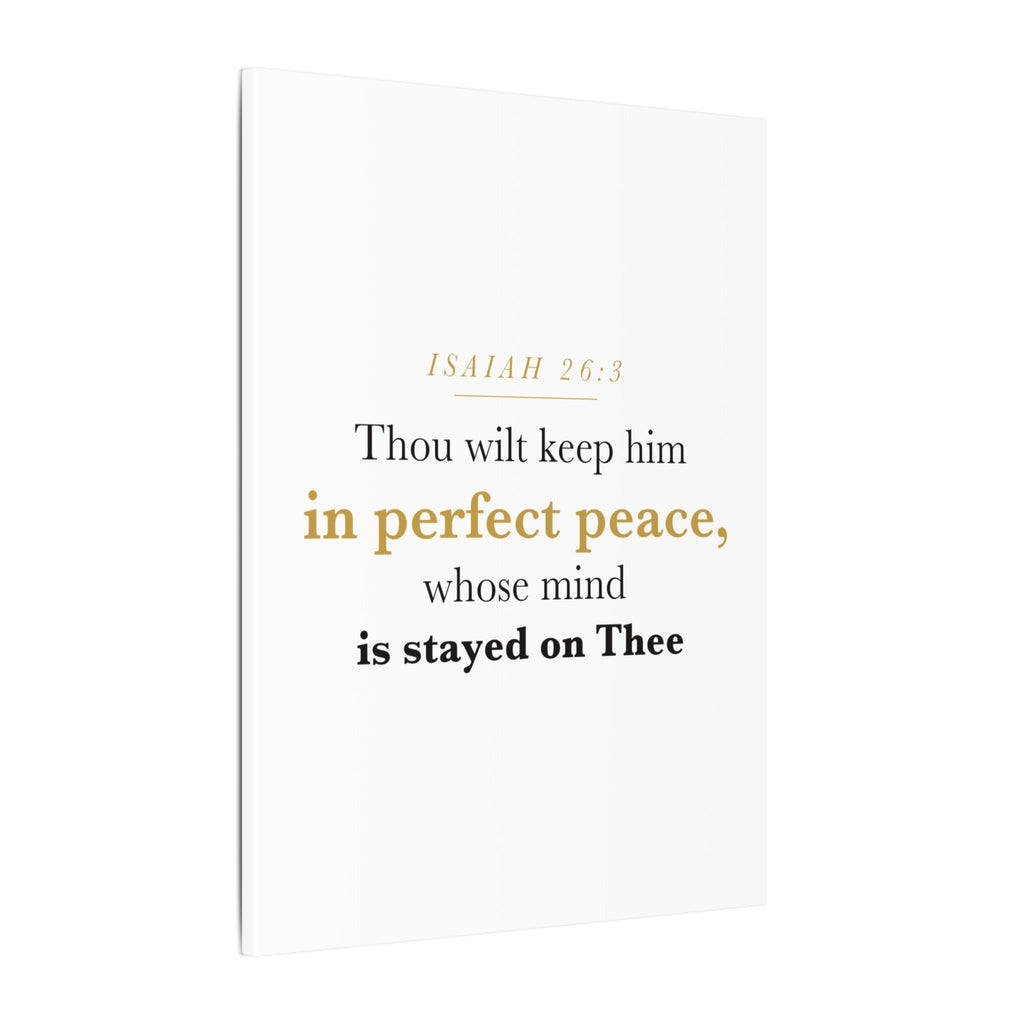 Perfect Peace Bible Verse Canvas — Whose Mind Is Stayed on Thee, Isaiah 26:3 Minimalist Neutral Scripture Wall Art