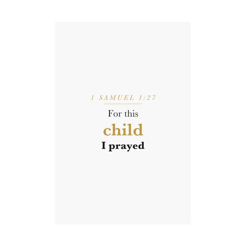 1 Samuel 1:27 — For This Child I Prayed