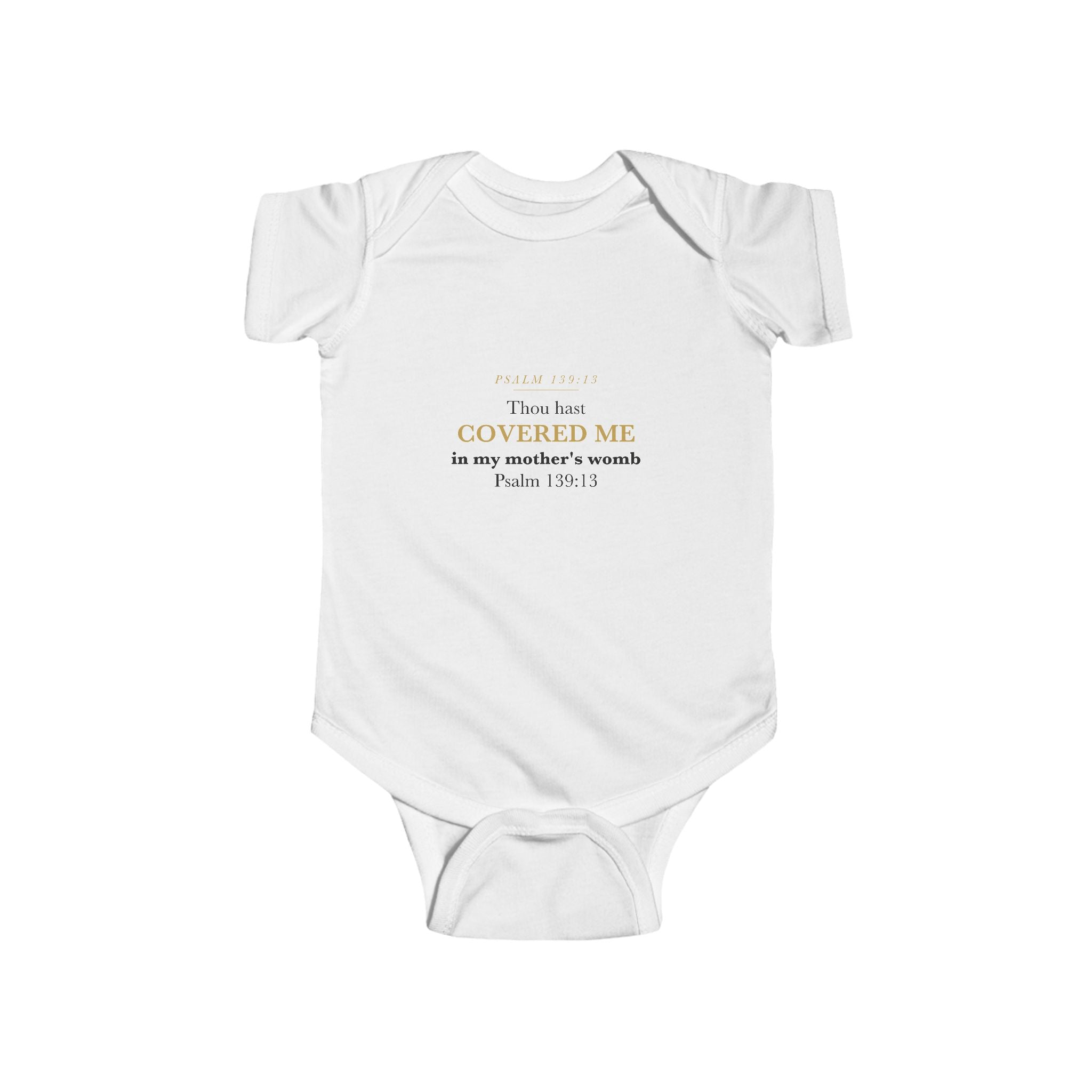 Baby Announcement Bodysuit Psalm 139:13 Covered In My Mother's Womb Pregnancy Reveal Christian Newborn Gift