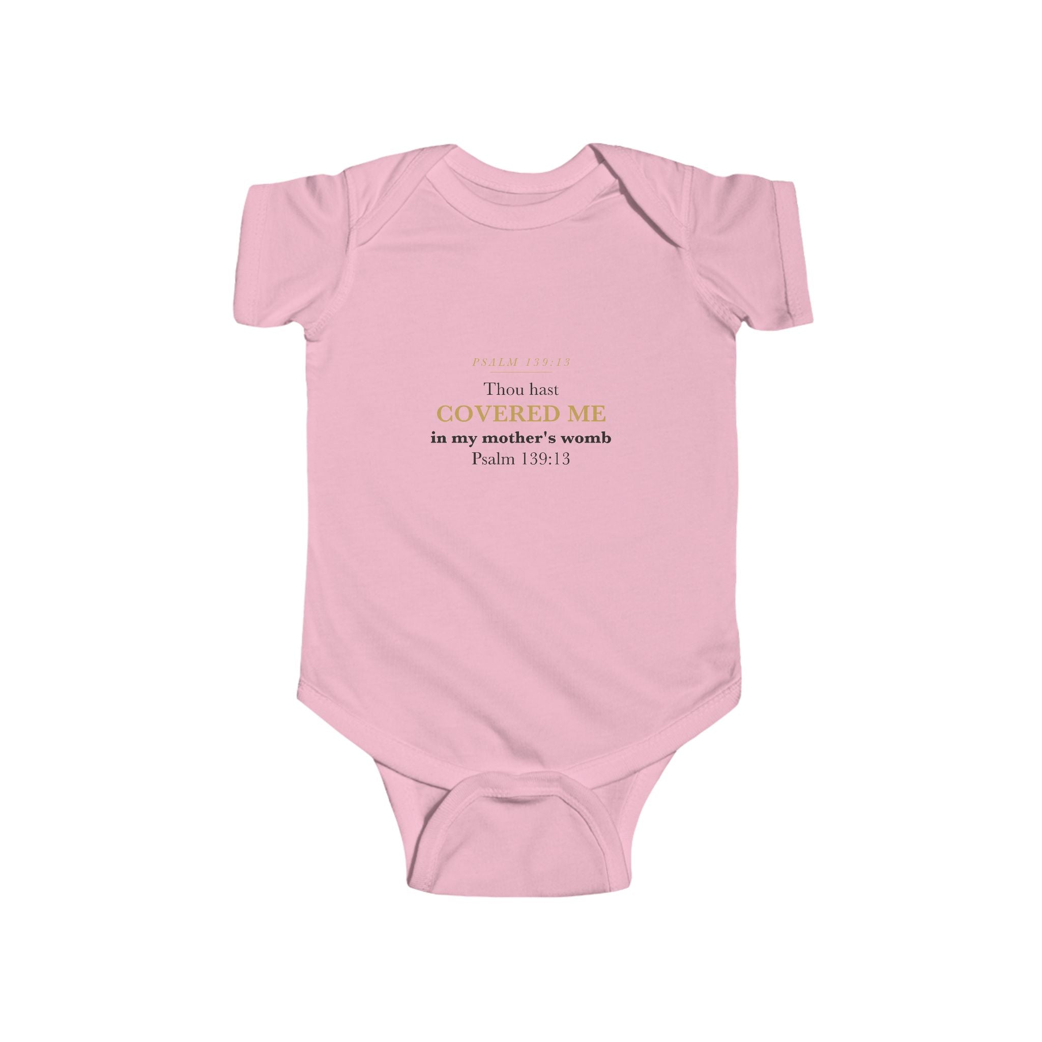 Baby Announcement Bodysuit Psalm 139:13 Covered In My Mother's Womb Pregnancy Reveal Christian Newborn Gift