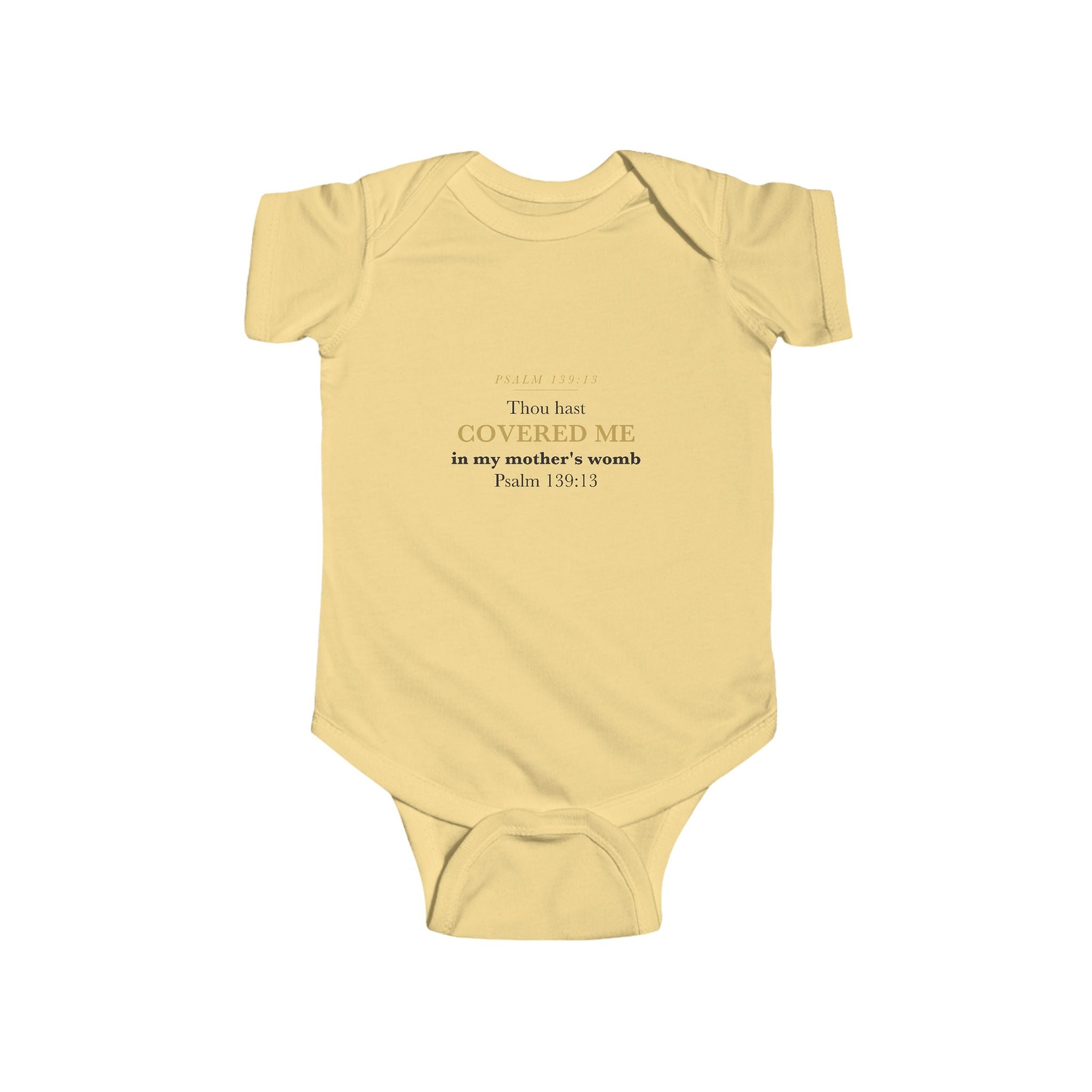 Baby Announcement Bodysuit Psalm 139:13 Covered In My Mother's Womb Pregnancy Reveal Christian Newborn Gift