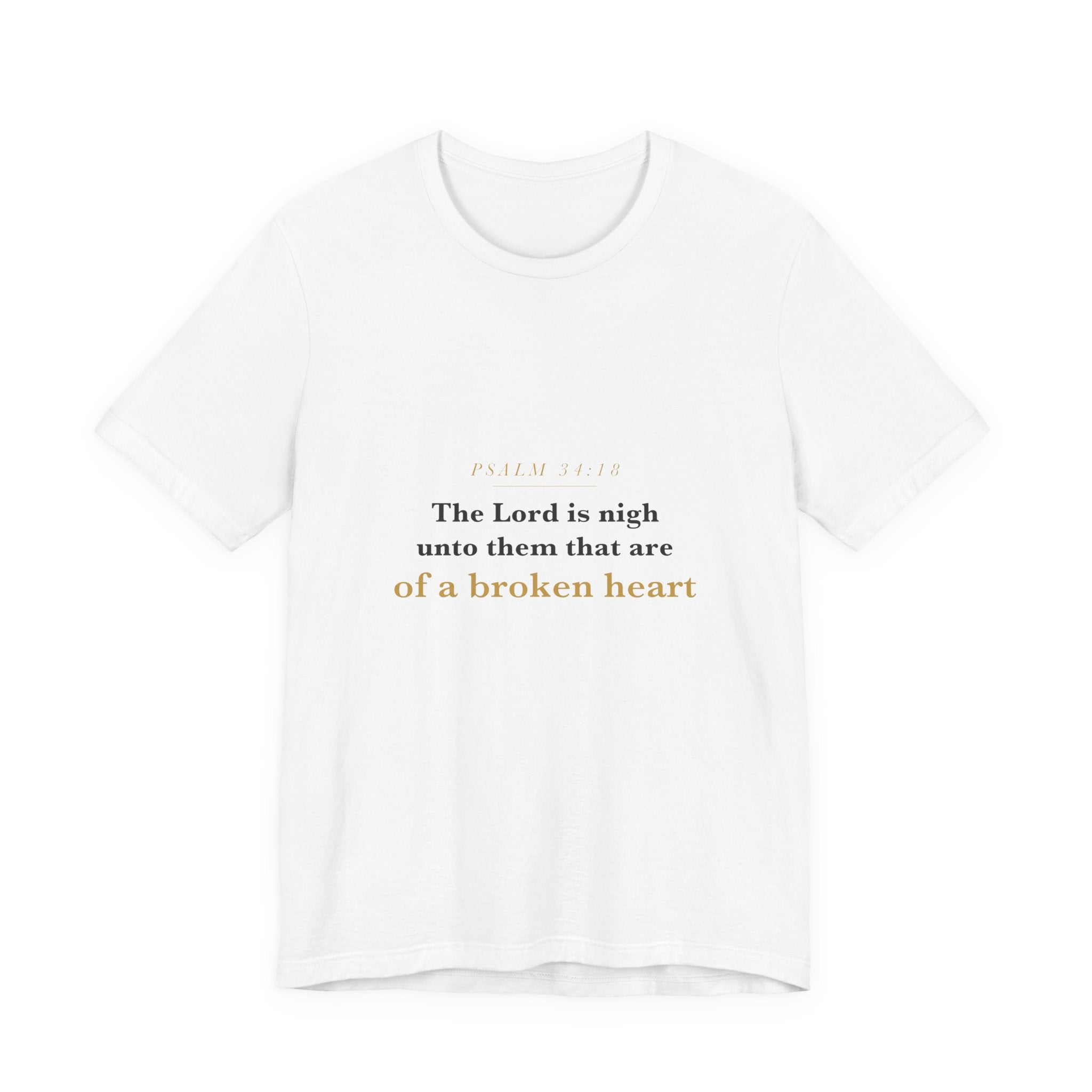 The Lord Is Nigh — Psalm 34:18 Scripture Tee · Light