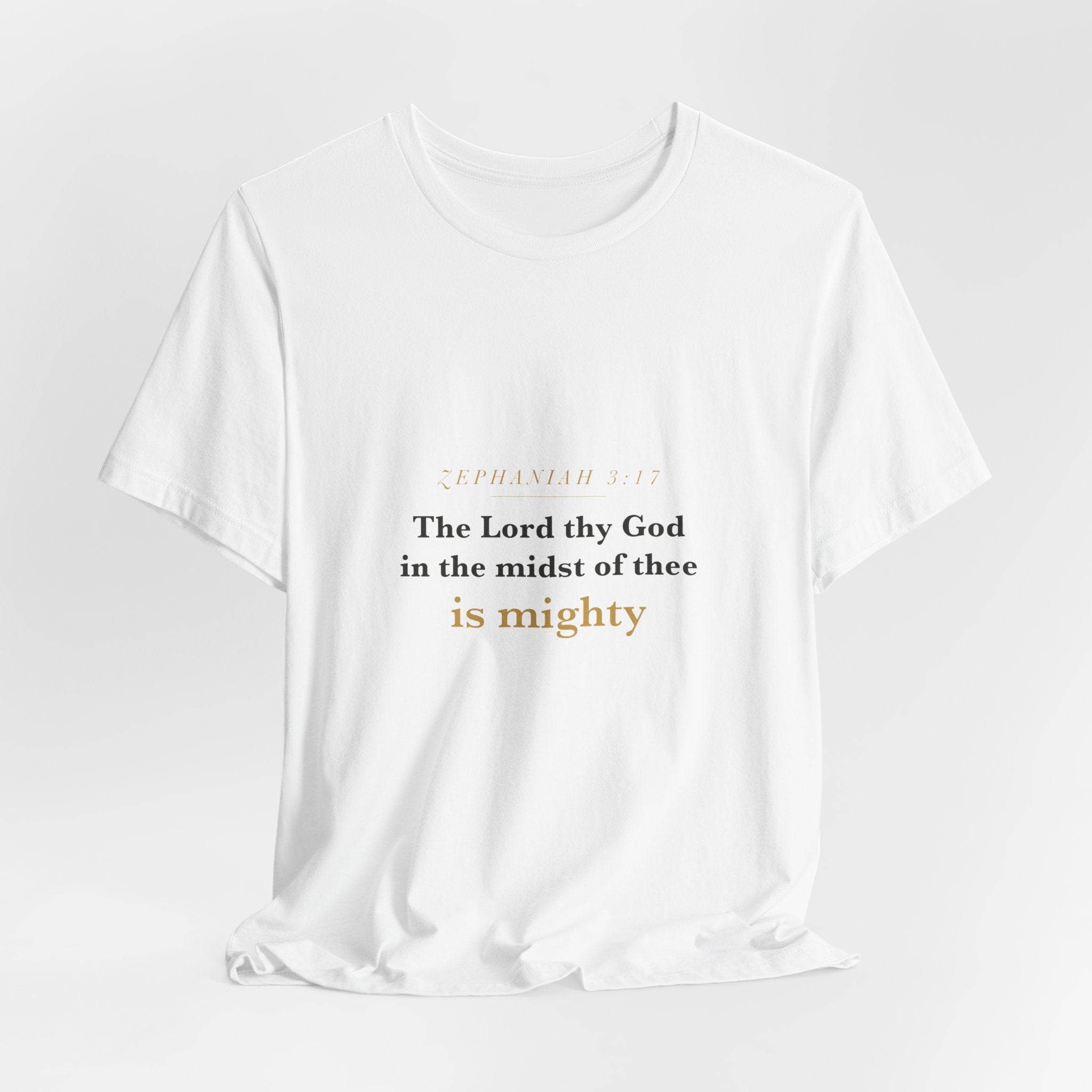 In the Midst of Thee — Zephaniah 3:17 Scripture Tee · Light