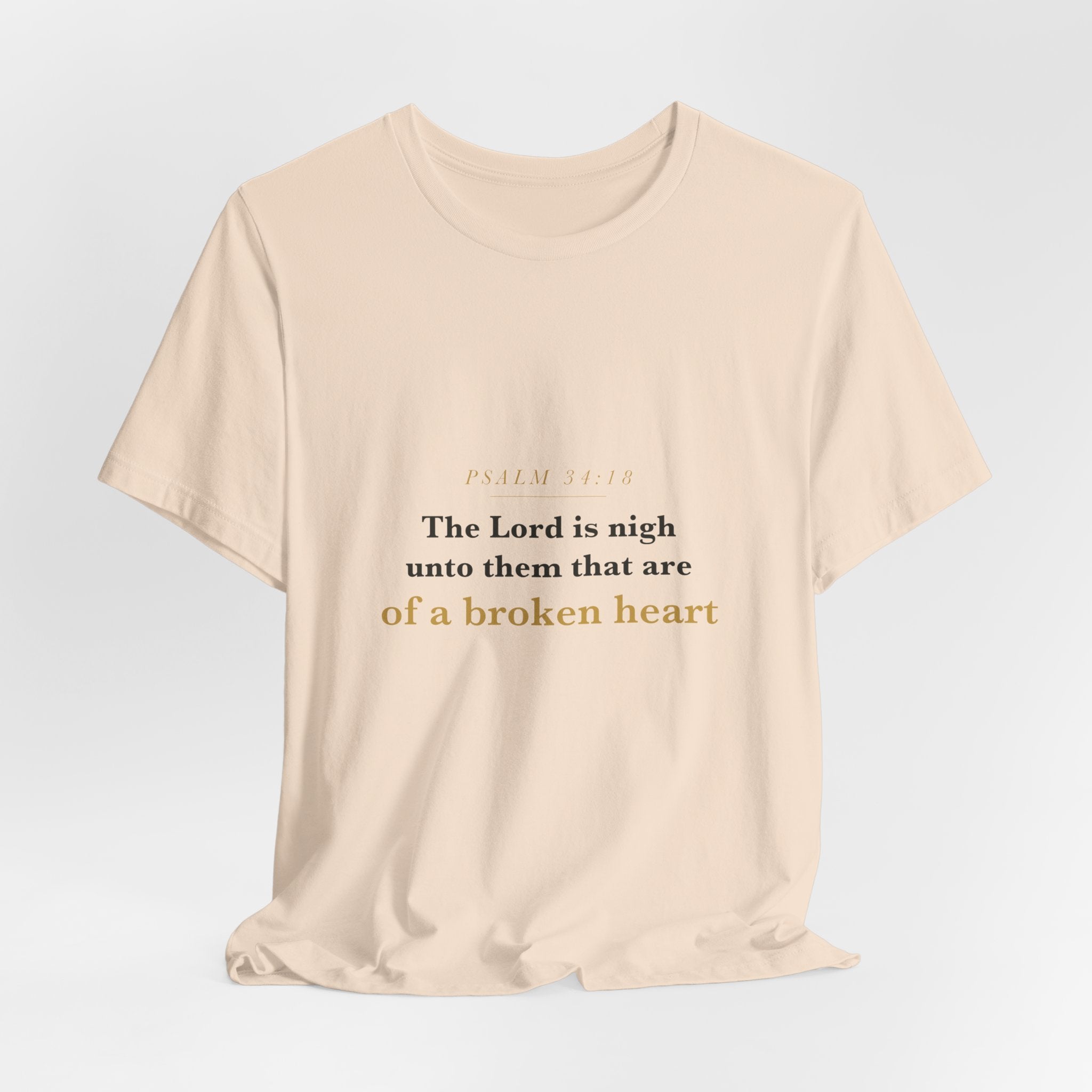 The Lord Is Nigh — Psalm 34:18 Scripture Tee · Light