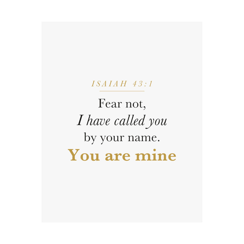 Isaiah 43:1 Nursery Wall Art — Fear Not, You Are Mine — Christian Baby Girl Scripture Print