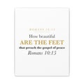 How Beautiful Are the Feet Romans 10:15 Missionary Sending Gift Canvas | Elegant Christian Wall Art for Missions Commissioning
