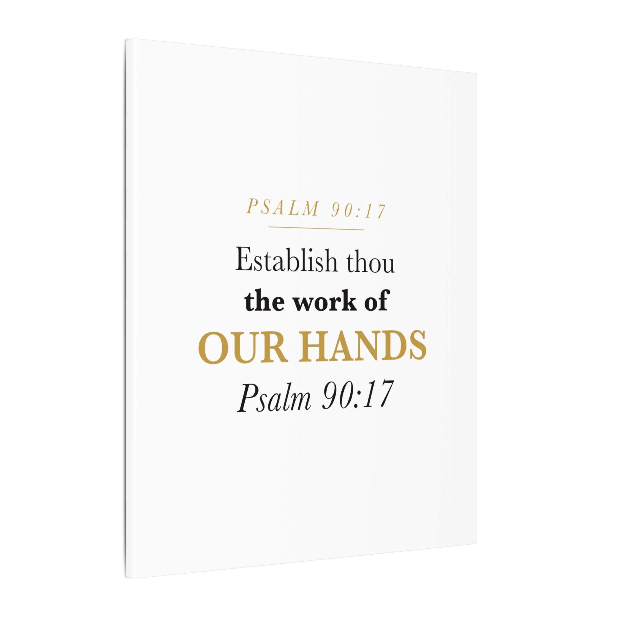 Establish the Work of Our Hands Psalm 90:17 Retirement Gift Canvas | Elegant Serif Christian Wall Art for Retiree