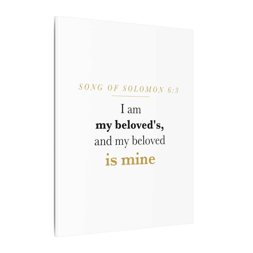 Christian Wedding Gift Scripture Wall Art — I Am My Beloved's, Song of Solomon 6:3 Anniversary Canvas