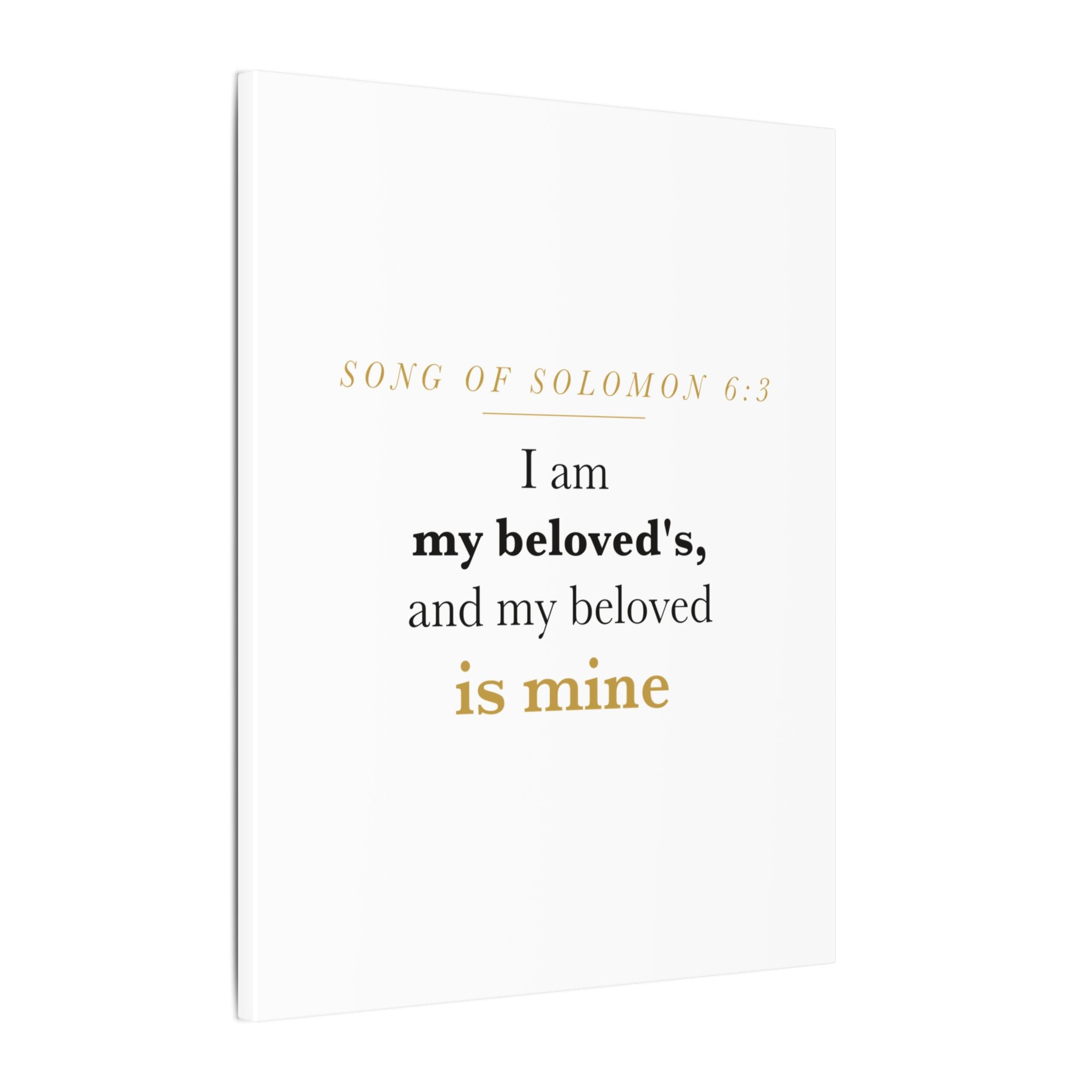 Christian Wedding Gift Scripture Wall Art — I Am My Beloved's, Song of Solomon 6:3 Anniversary Canvas