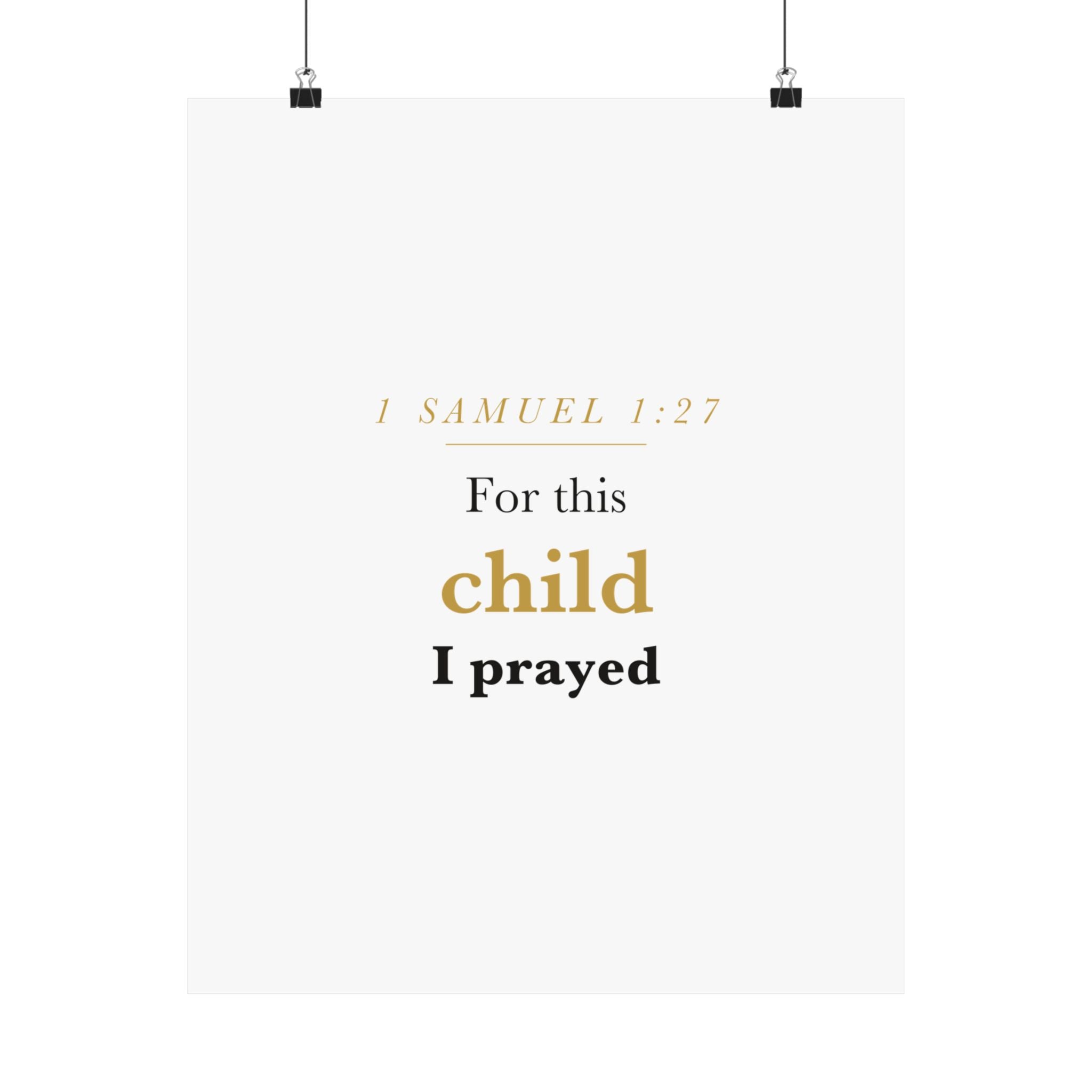 1 Samuel 1:27 — For This Child I Prayed