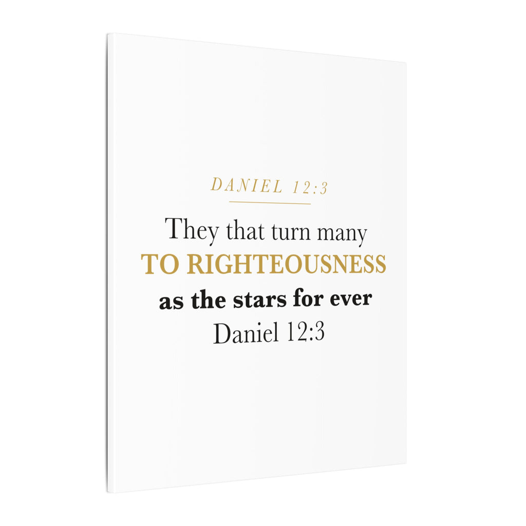 Turn Many to Righteousness Daniel 12:3 Christian Teacher Classroom Wall Art Canvas
