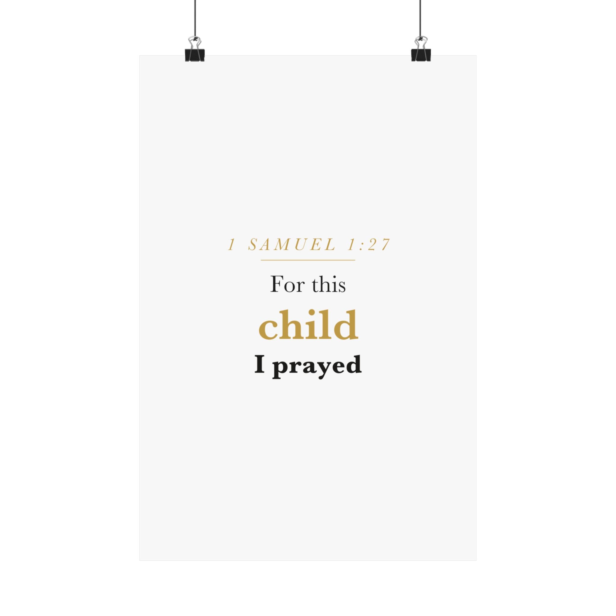 1 Samuel 1:27 — For This Child I Prayed