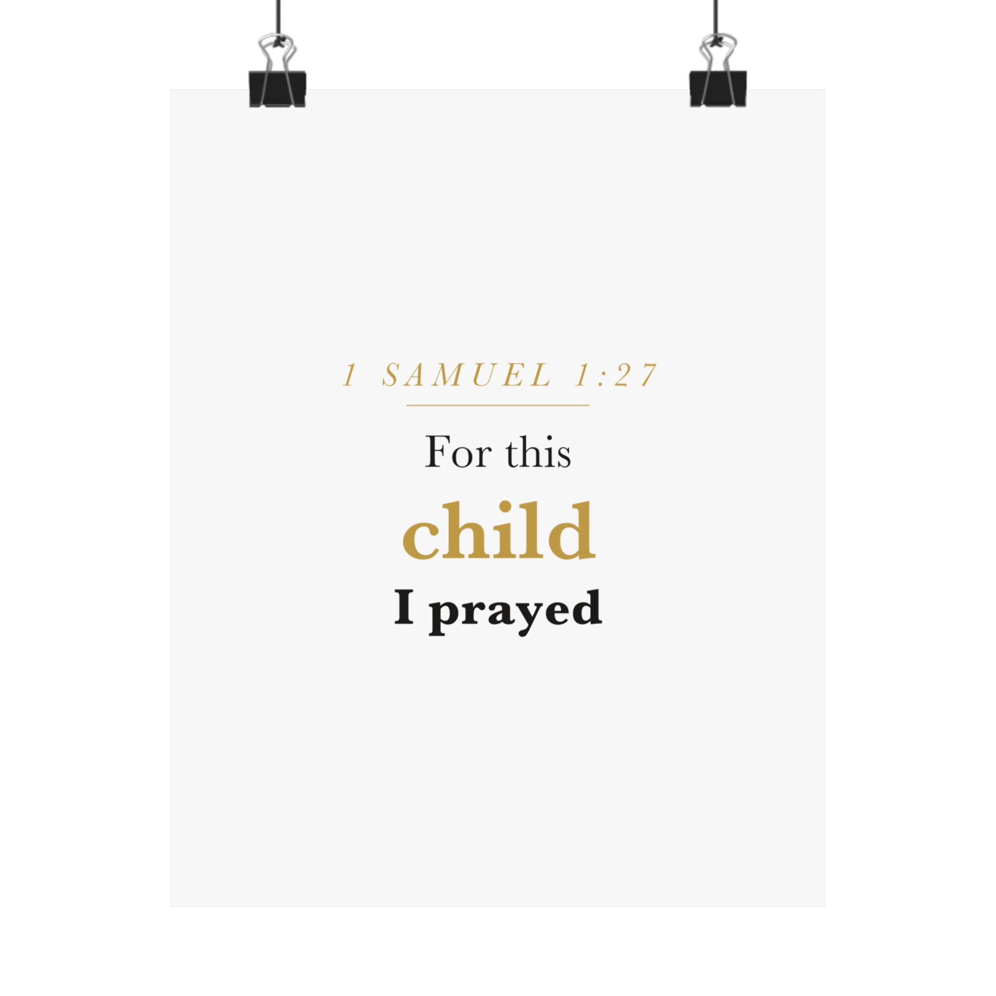 1 Samuel 1:27 — For This Child I Prayed