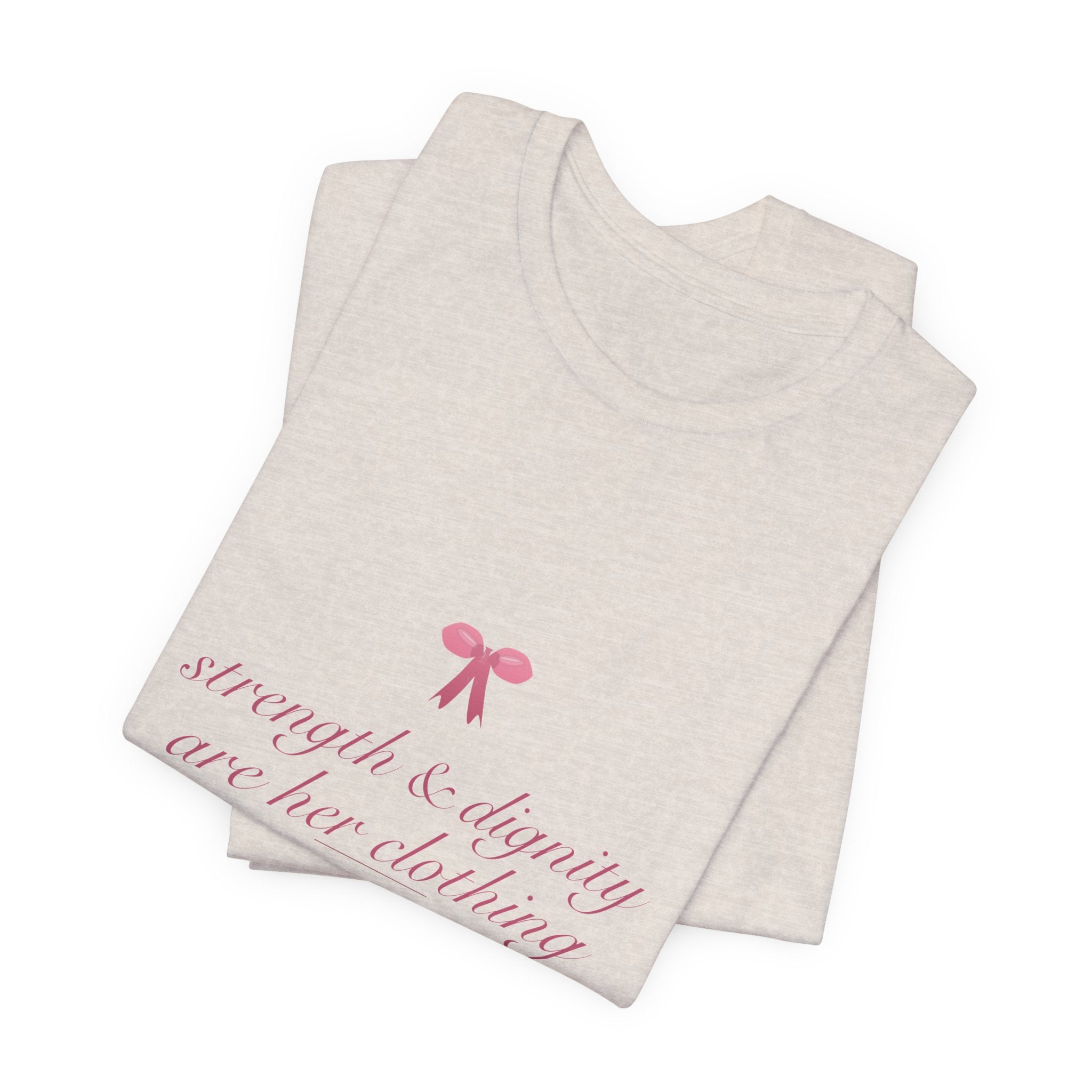 Strength & Dignity Shirt, Proverbs 31 Coquette Christian Tee, Soft Girl Faith Aesthetic Bible Verse