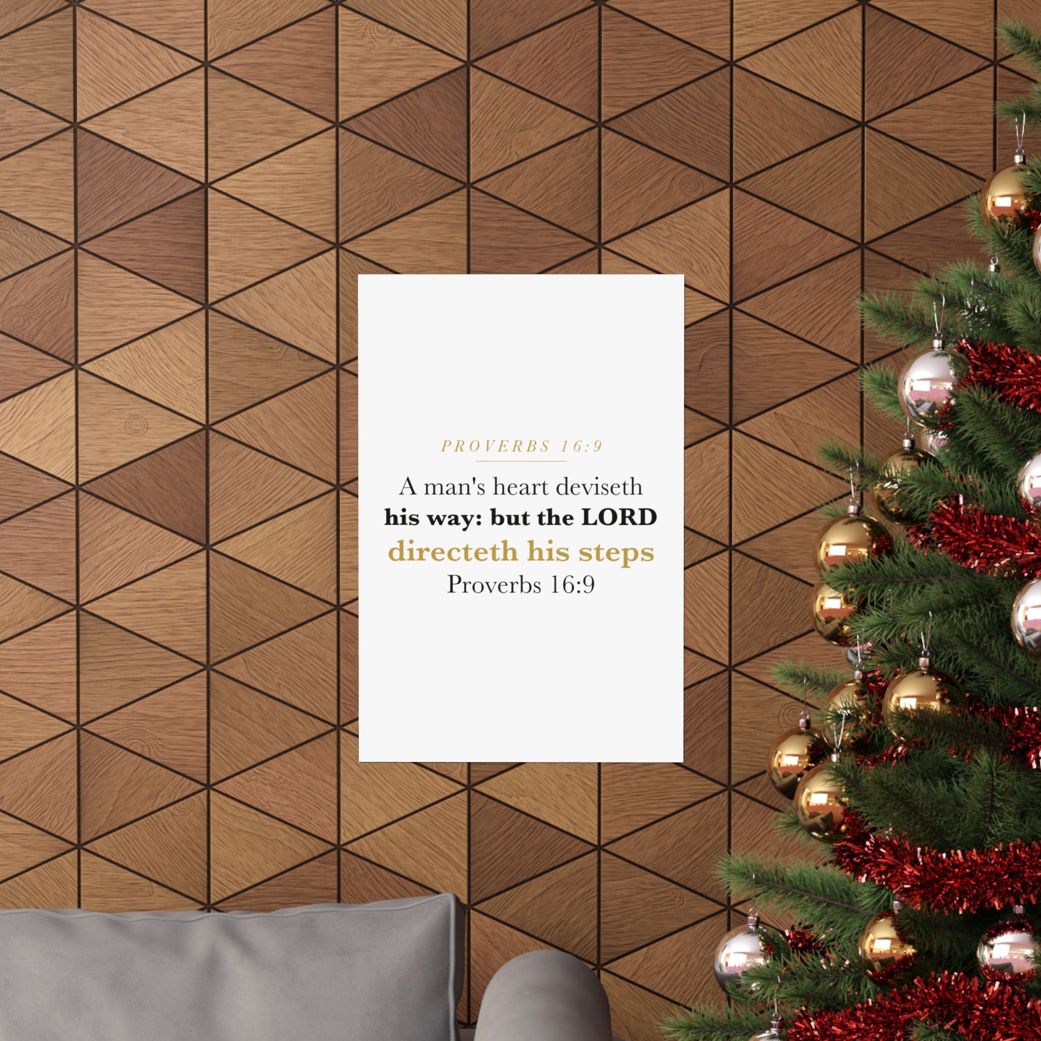 The LORD Directeth His Steps Proverbs 16:9 New Job Promotion Gift Poster | Minimalist Christian Print for New Career