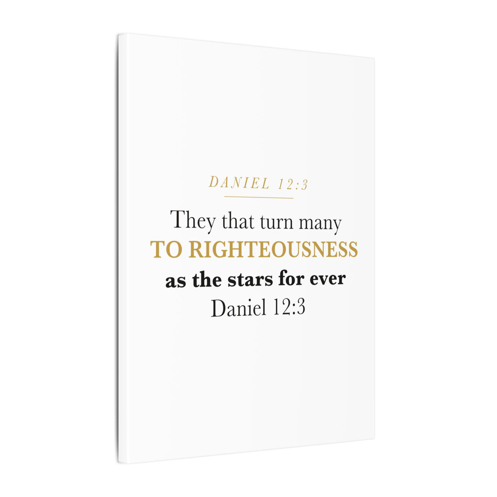 Turn Many to Righteousness Daniel 12:3 Christian Teacher Classroom Wall Art Canvas