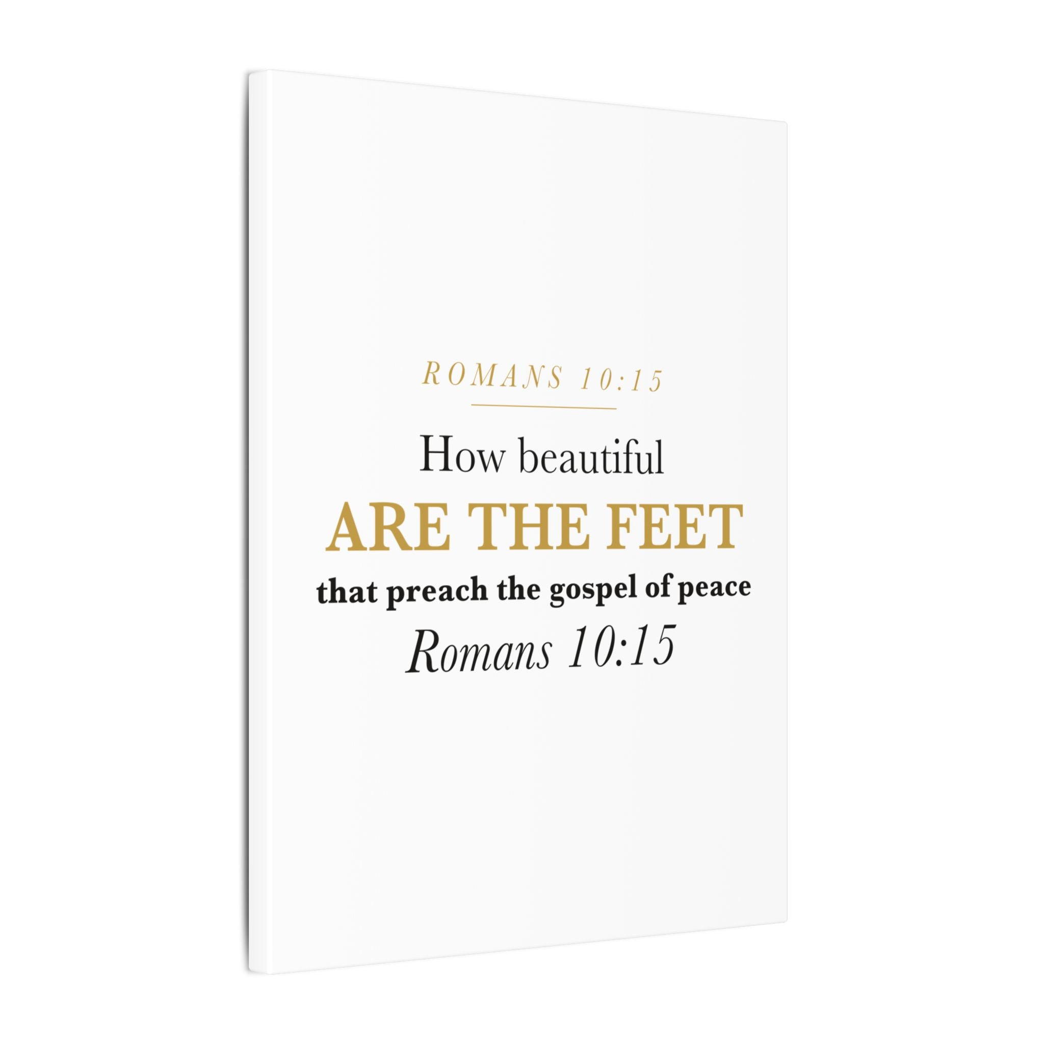 How Beautiful Are the Feet Romans 10:15 Missionary Sending Gift Canvas | Elegant Christian Wall Art for Missions Commissioning