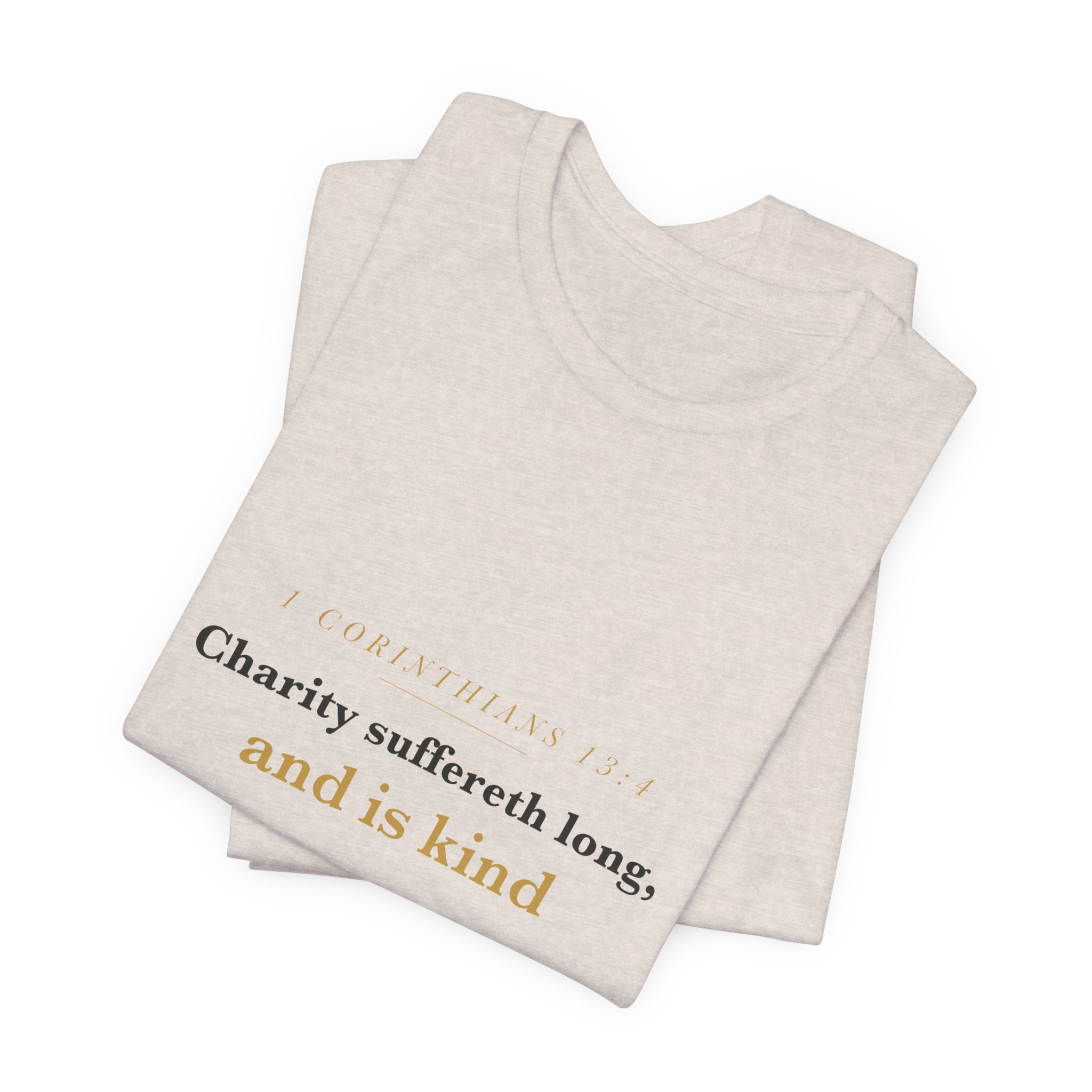Charity Suffereth Long — 1 Corinthians 13:4 Scripture Tee · Light