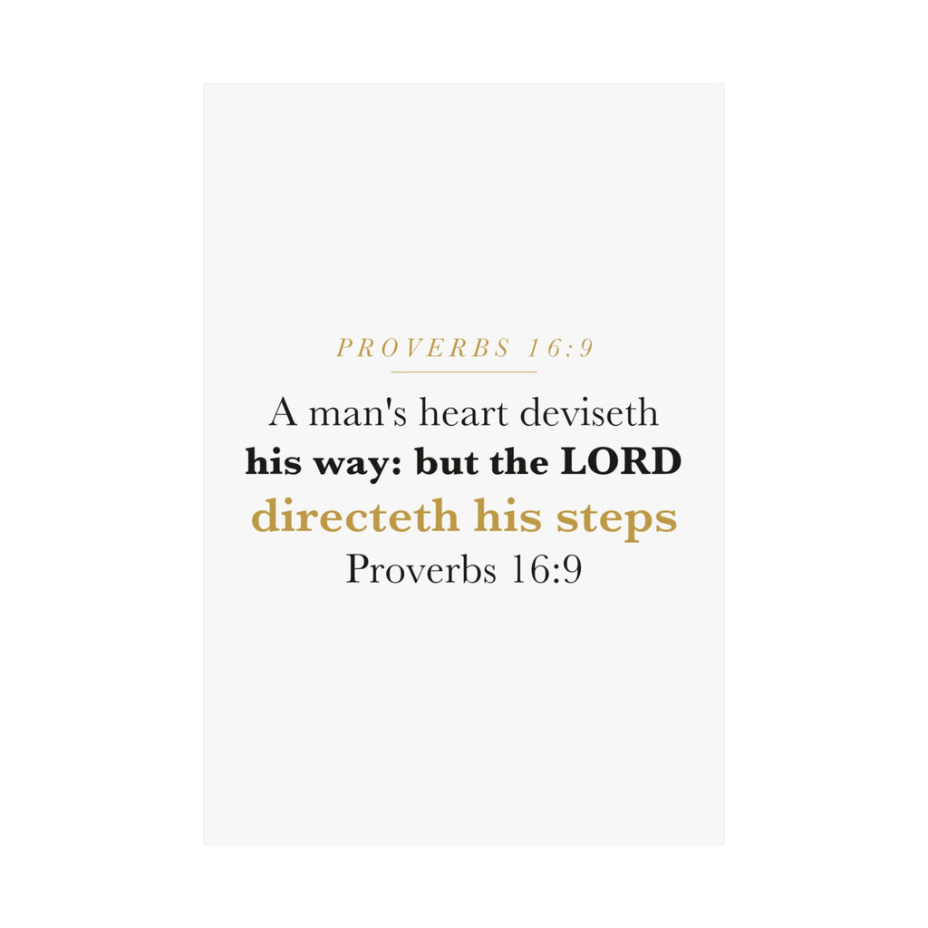 The LORD Directeth His Steps Proverbs 16:9 New Job Promotion Gift Poster | Minimalist Christian Print for New Career