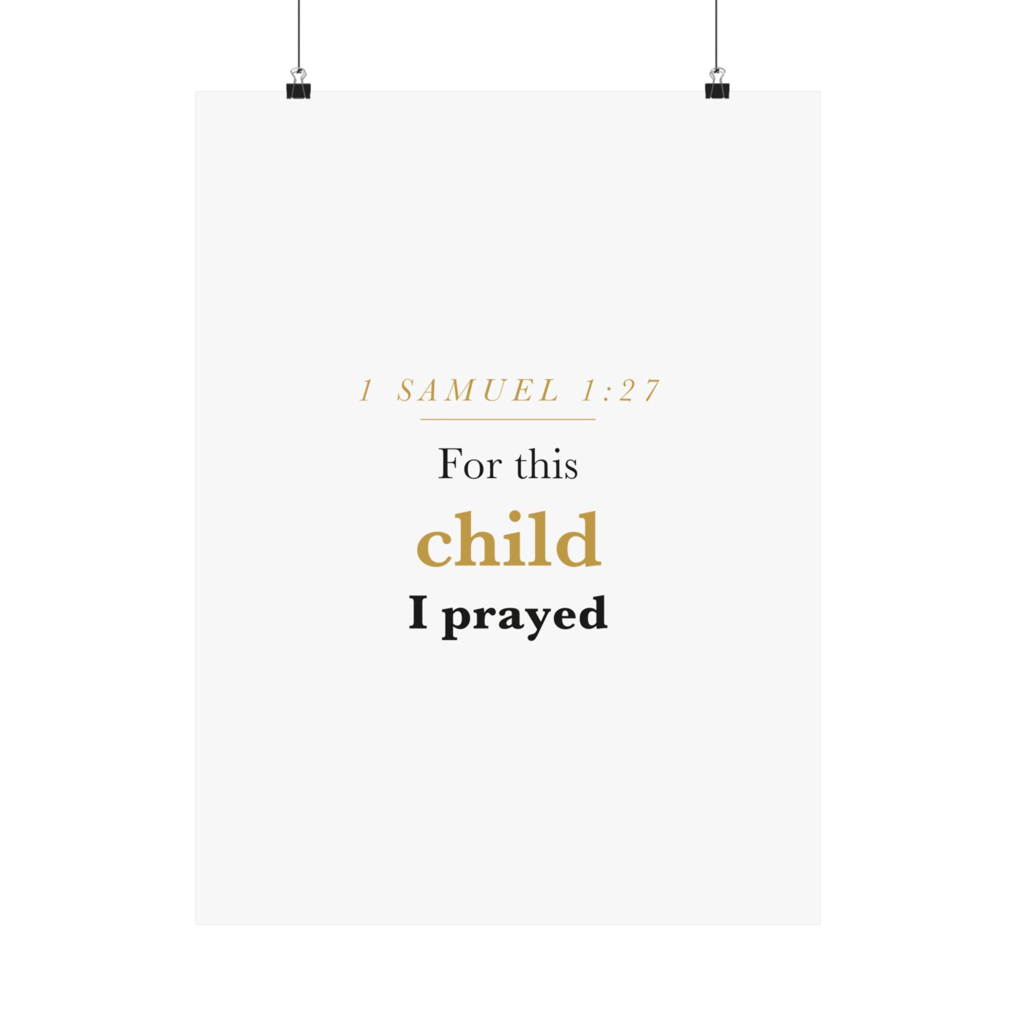 1 Samuel 1:27 — For This Child I Prayed