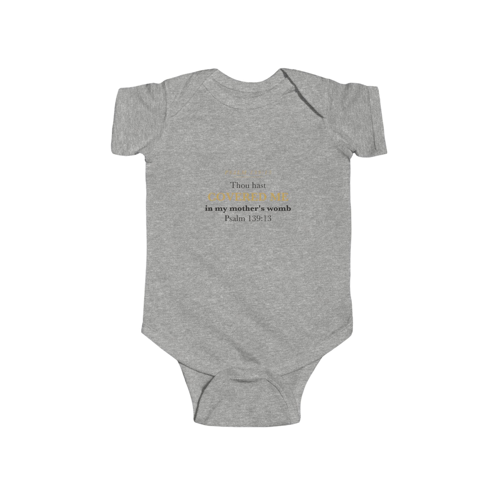 Baby Announcement Bodysuit Psalm 139:13 Covered In My Mother's Womb Pregnancy Reveal Christian Newborn Gift