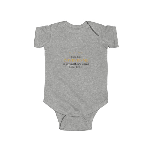 Baby Announcement Bodysuit Psalm 139:13 Covered In My Mother's Womb Pregnancy Reveal Christian Newborn Gift