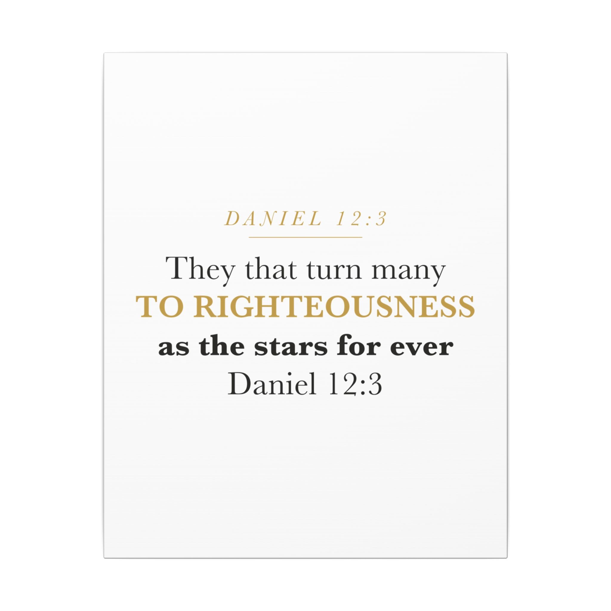 Turn Many to Righteousness Daniel 12:3 Christian Teacher Classroom Wall Art Canvas