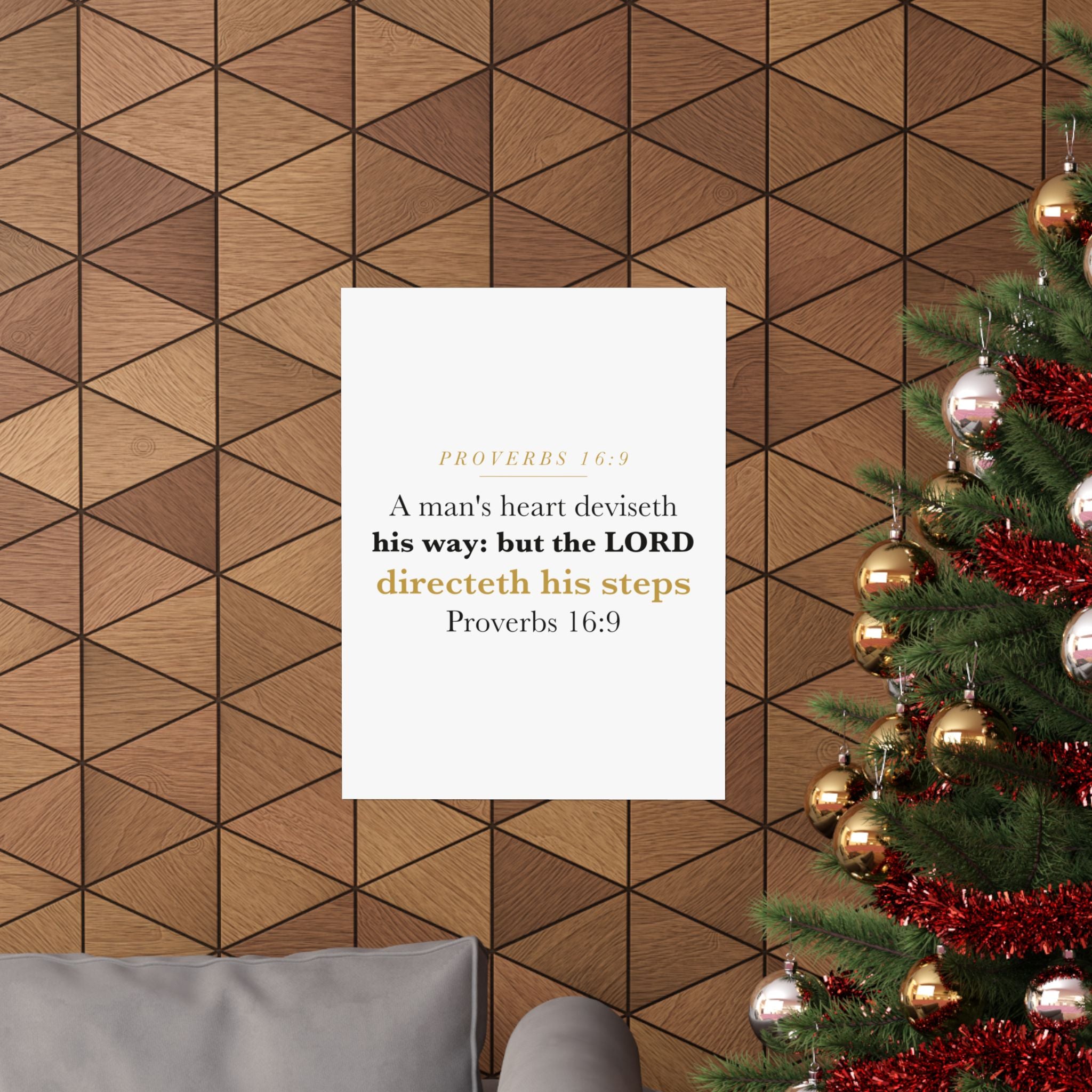The LORD Directeth His Steps Proverbs 16:9 New Job Promotion Gift Poster | Minimalist Christian Print for New Career