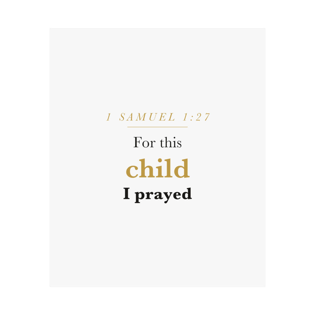 1 Samuel 1:27 — For This Child I Prayed