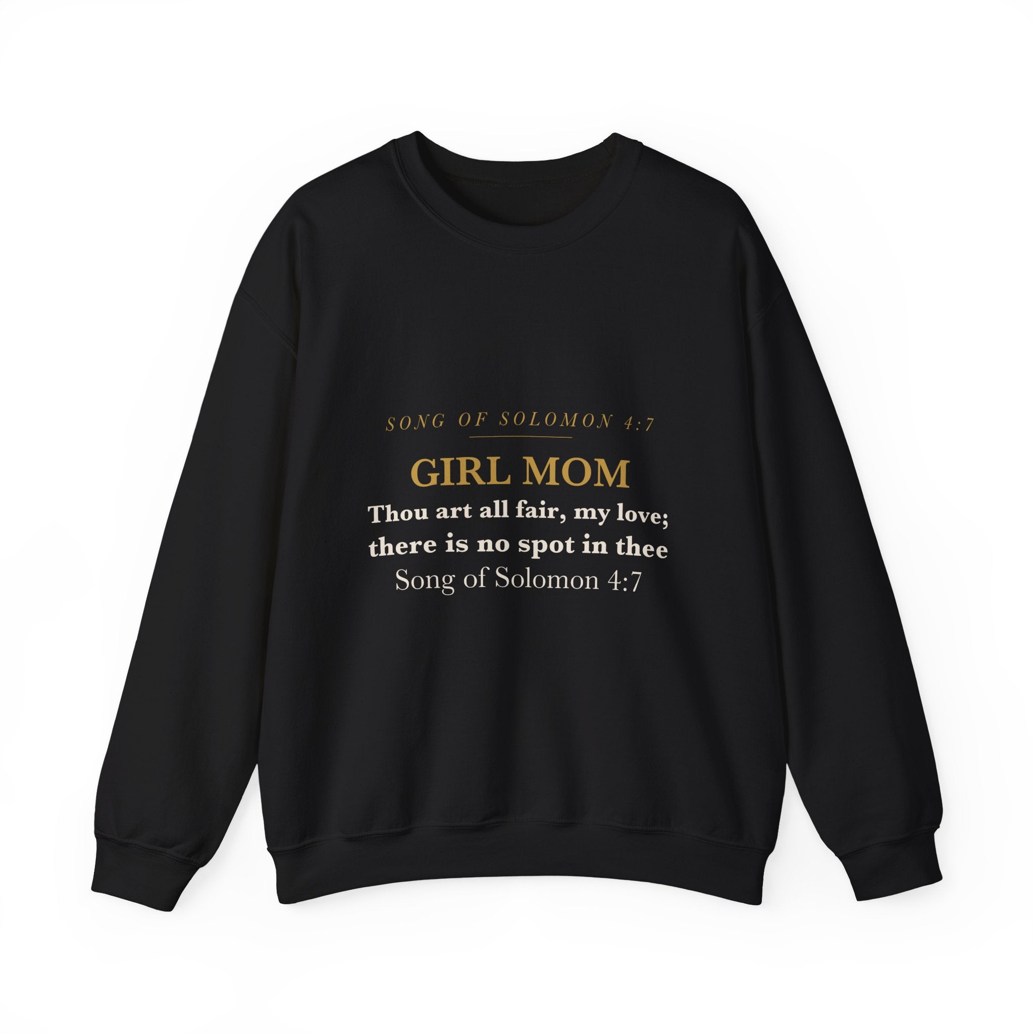 Girl Mom Sweatshirt Song of Solomon 4:7 Thou Art All Fair Christian Mom of Daughters Crewneck Gift