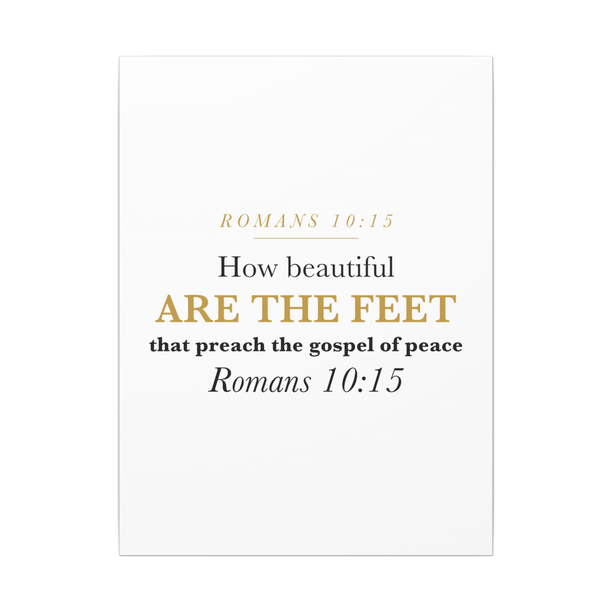 How Beautiful Are the Feet Romans 10:15 Missionary Sending Gift Canvas | Elegant Christian Wall Art for Missions Commissioning