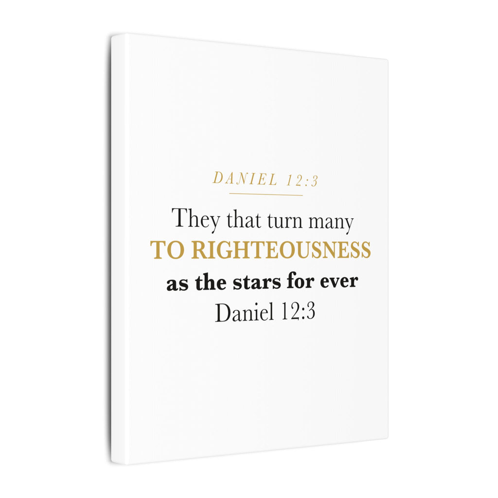 Turn Many to Righteousness Daniel 12:3 Christian Teacher Classroom Wall Art Canvas