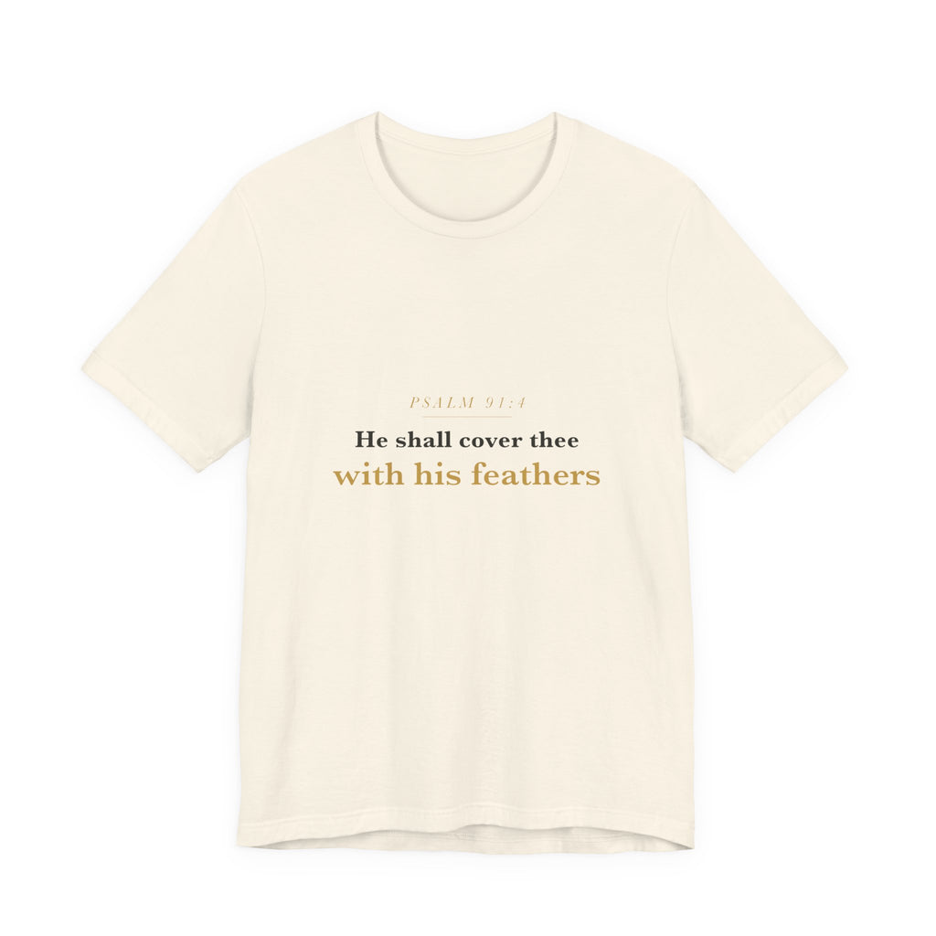 He Shall Cover Thee — Psalm 91:4 Scripture Tee · Light