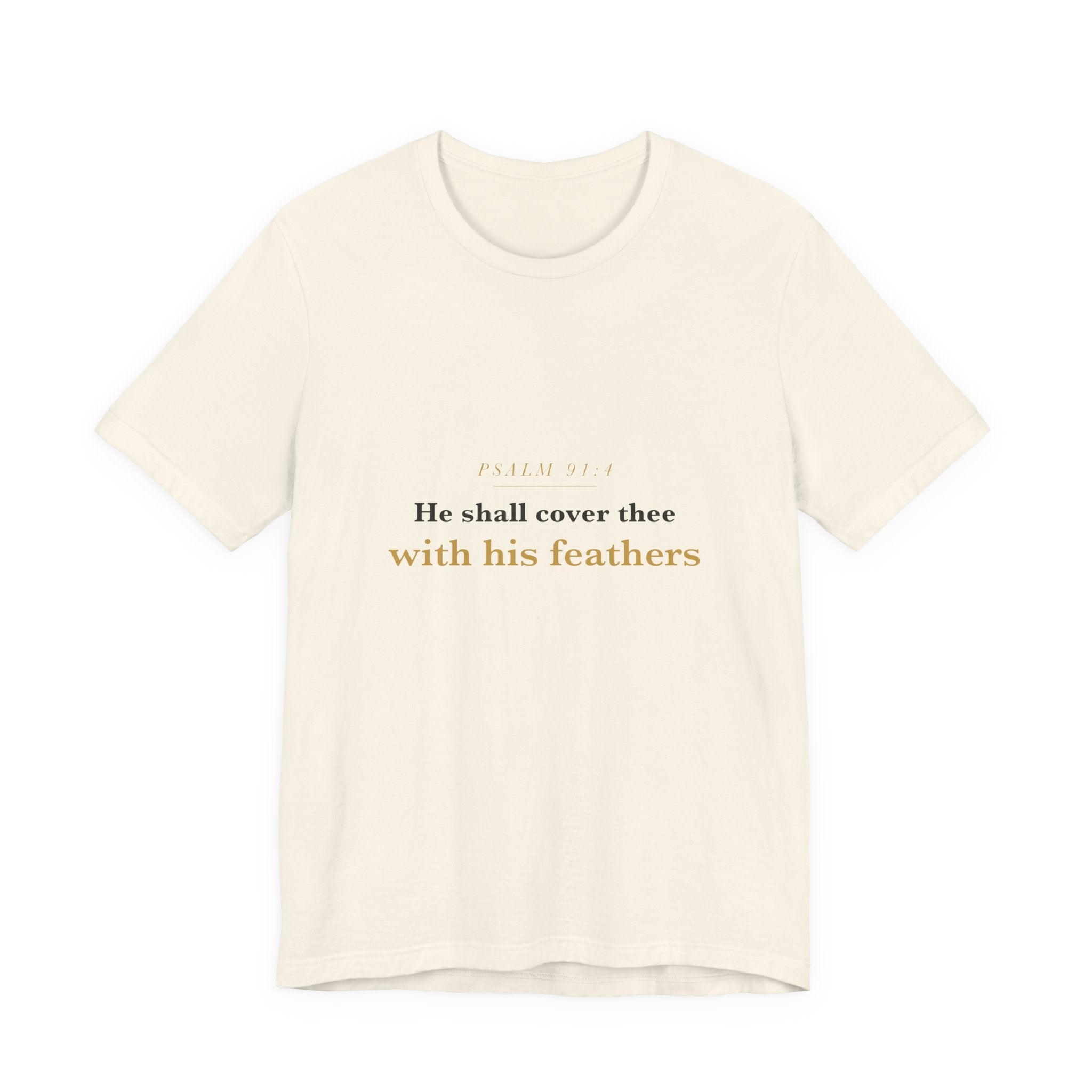 He Shall Cover Thee — Psalm 91:4 Scripture Tee · Light
