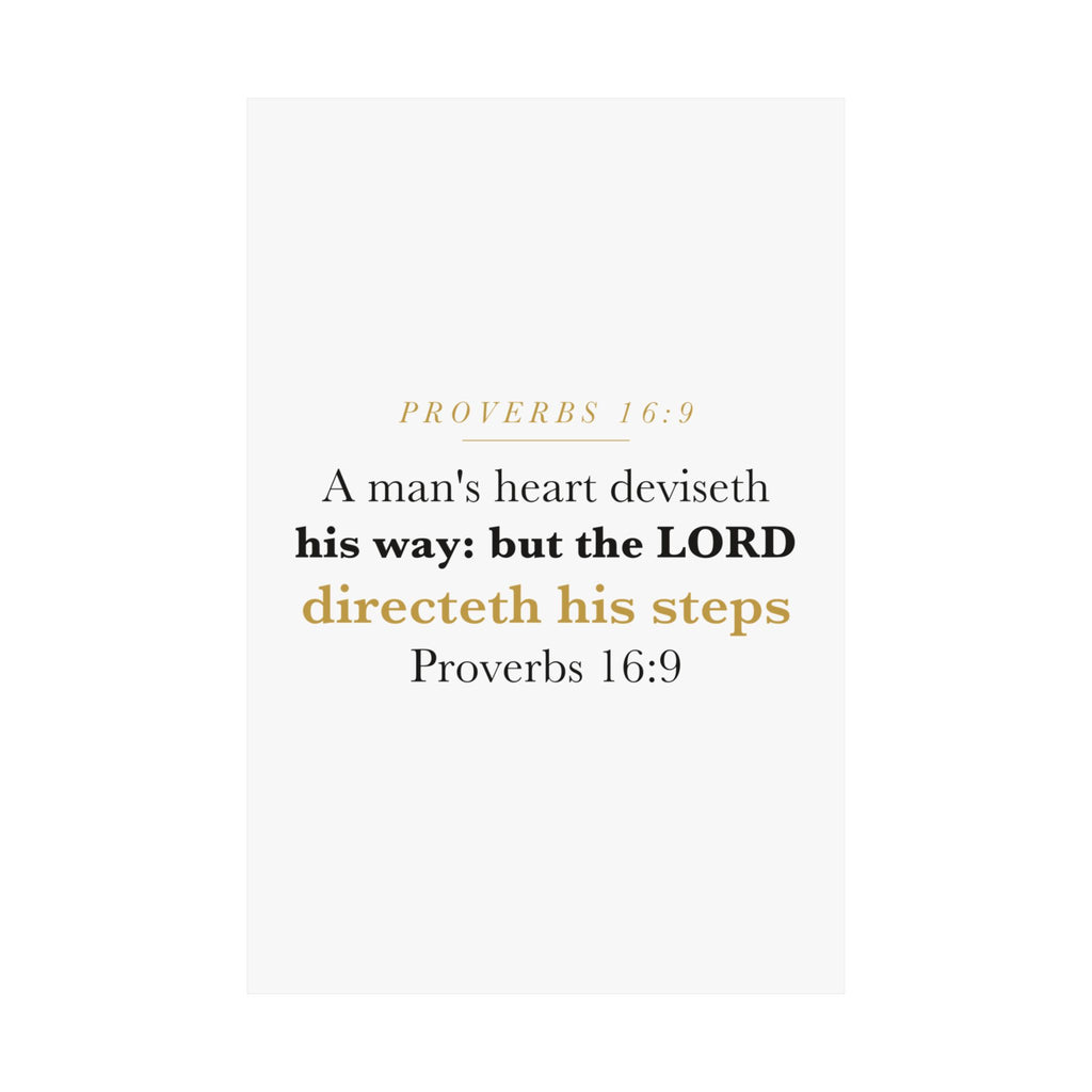 The LORD Directeth His Steps Proverbs 16:9 New Job Promotion Gift Poster | Minimalist Christian Print for New Career
