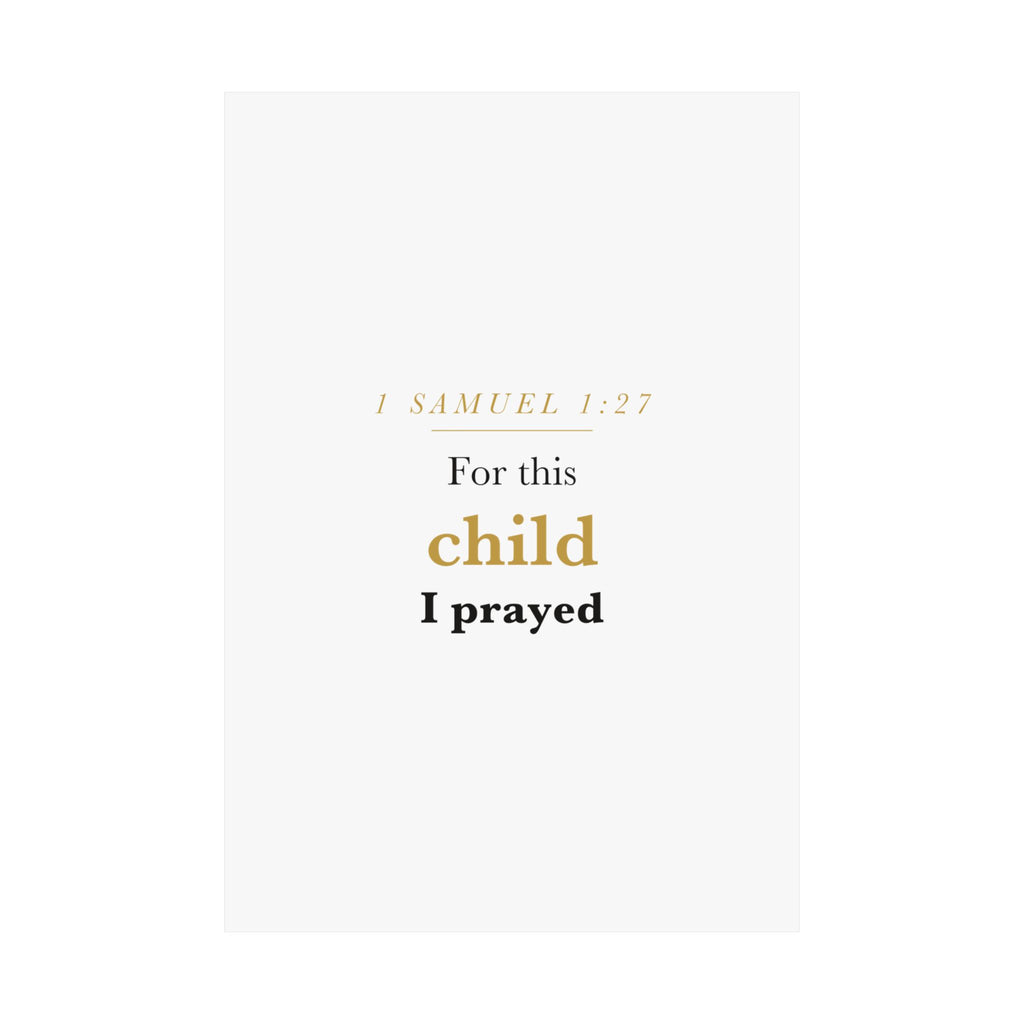 1 Samuel 1:27 — For This Child I Prayed