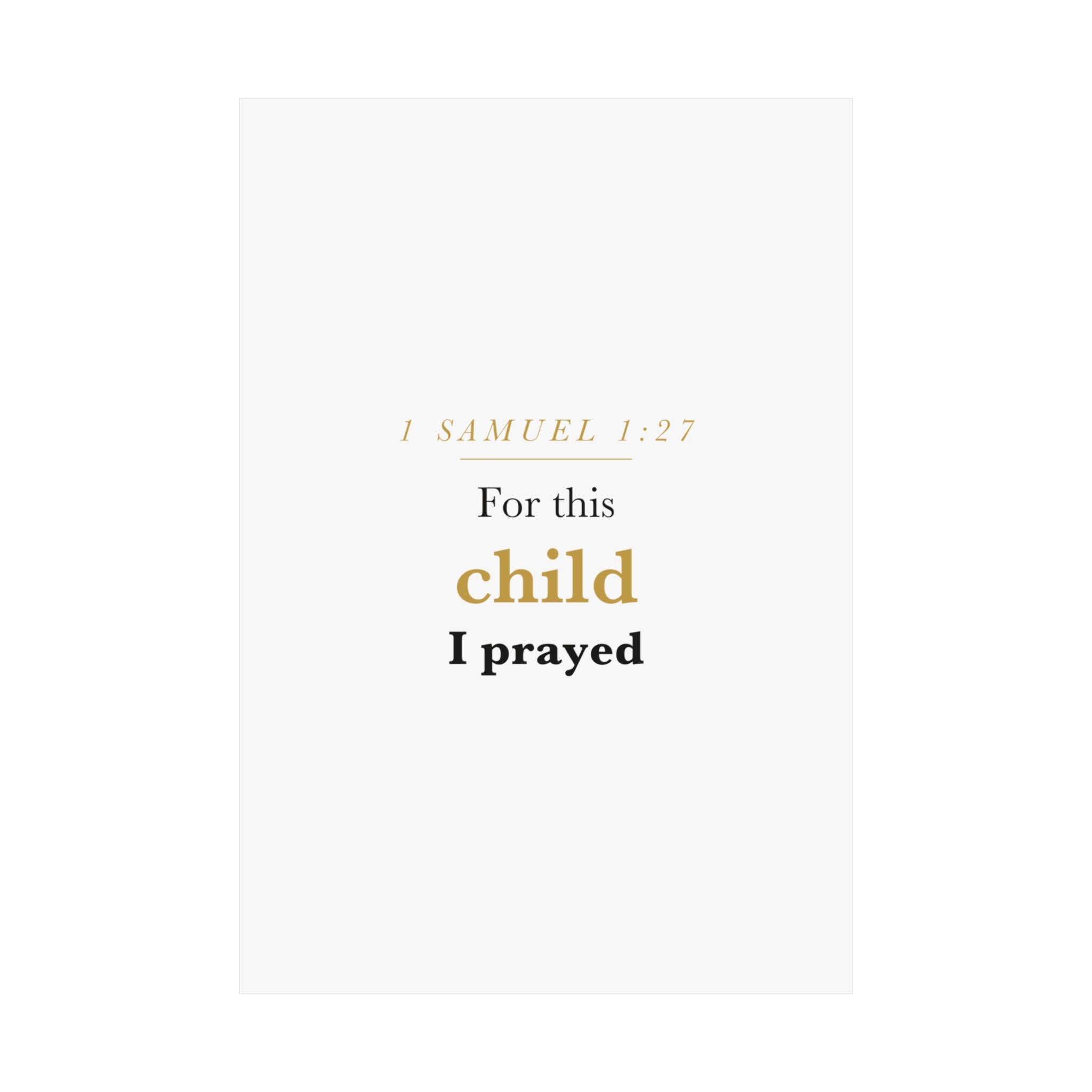 1 Samuel 1:27 — For This Child I Prayed