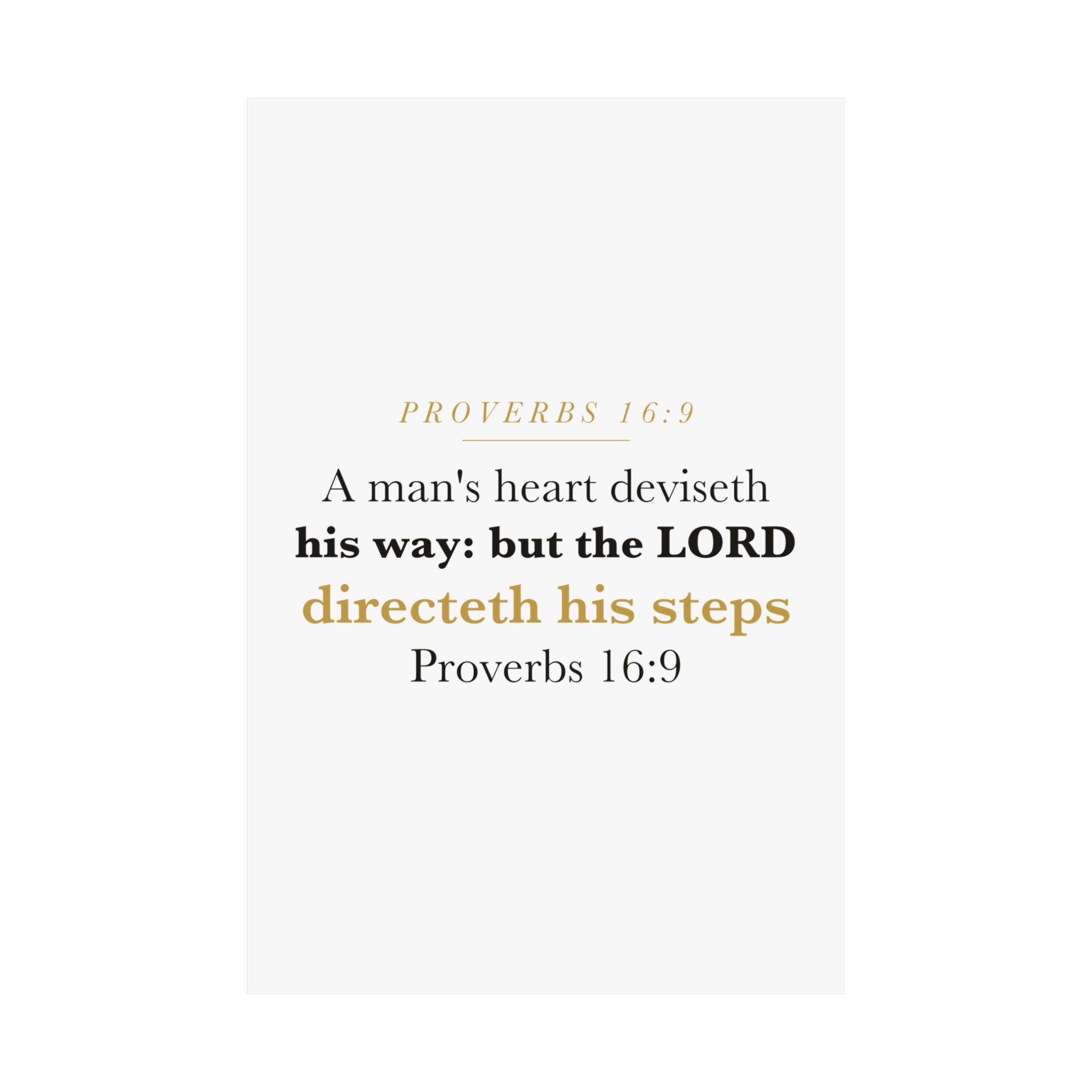 The LORD Directeth His Steps Proverbs 16:9 New Job Promotion Gift Poster | Minimalist Christian Print for New Career