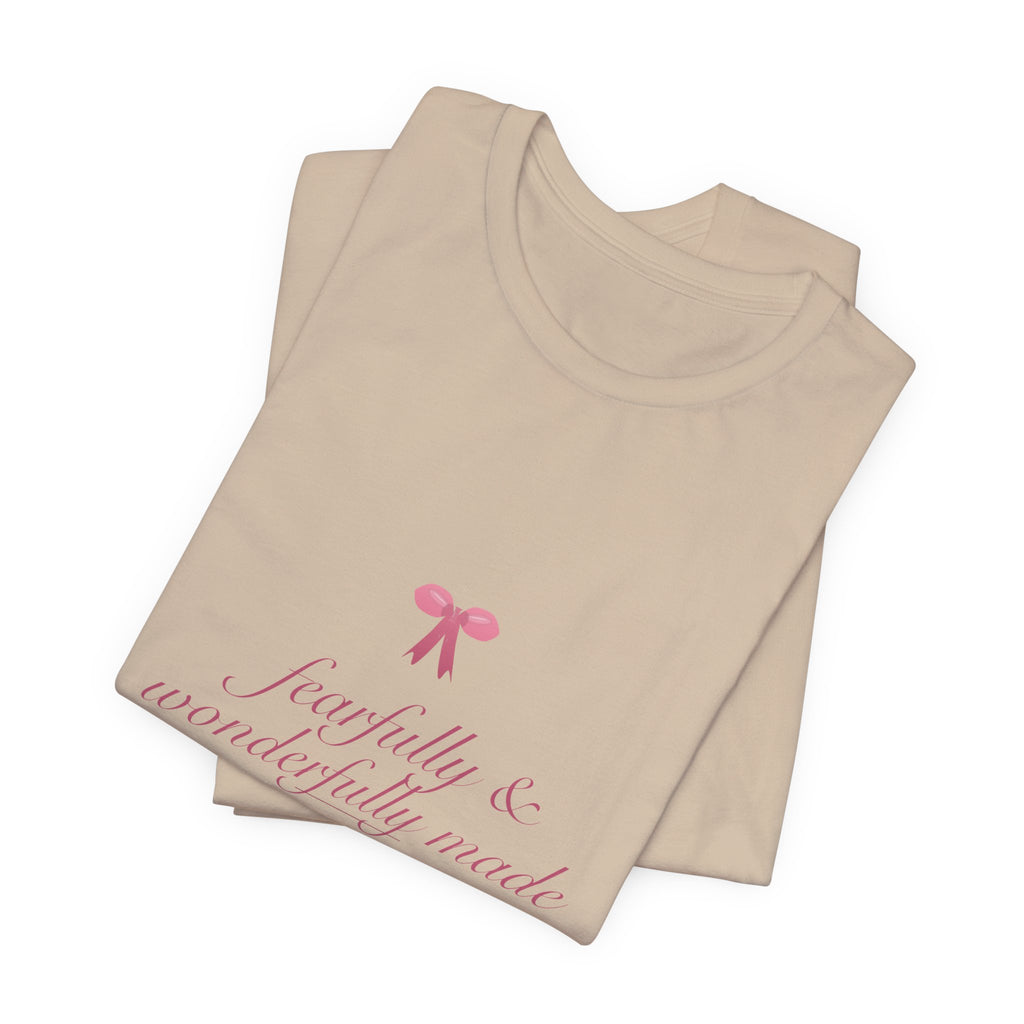 Fearfully & Wonderfully Made Shirt, Coquette Christian Tee, Soft Girl Faith Aesthetic, Bible Verse