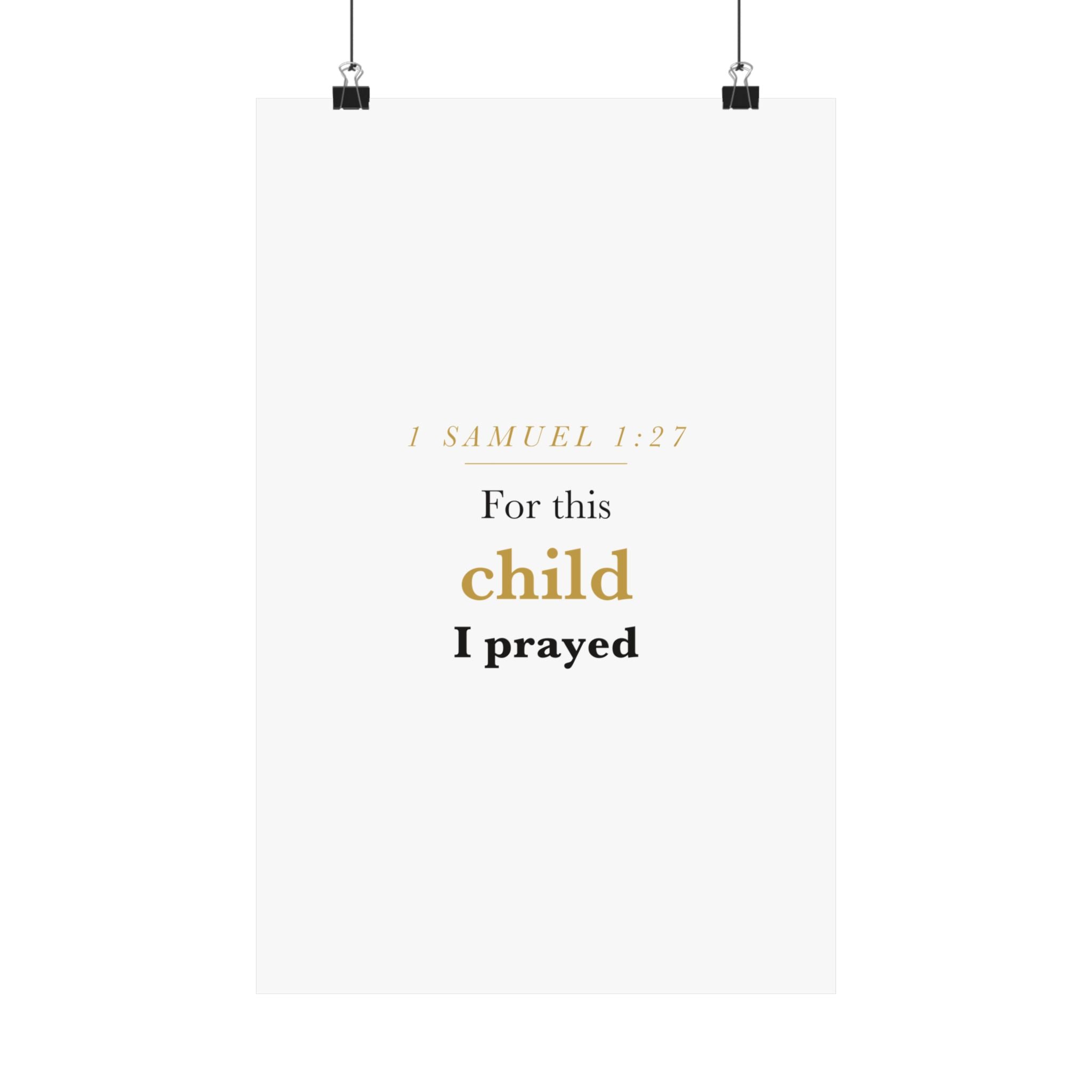 1 Samuel 1:27 — For This Child I Prayed