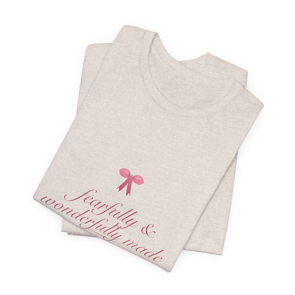 Fearfully & Wonderfully Made Shirt, Coquette Christian Tee, Soft Girl Faith Aesthetic, Bible Verse