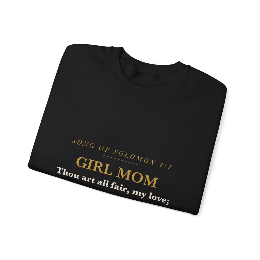 Girl Mom Sweatshirt Song of Solomon 4:7 Thou Art All Fair Christian Mom of Daughters Crewneck Gift