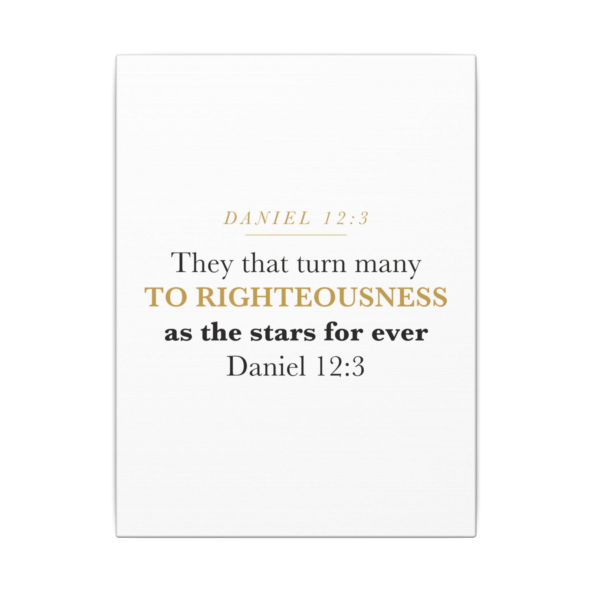 Turn Many to Righteousness Daniel 12:3 Christian Teacher Classroom Wall Art Canvas