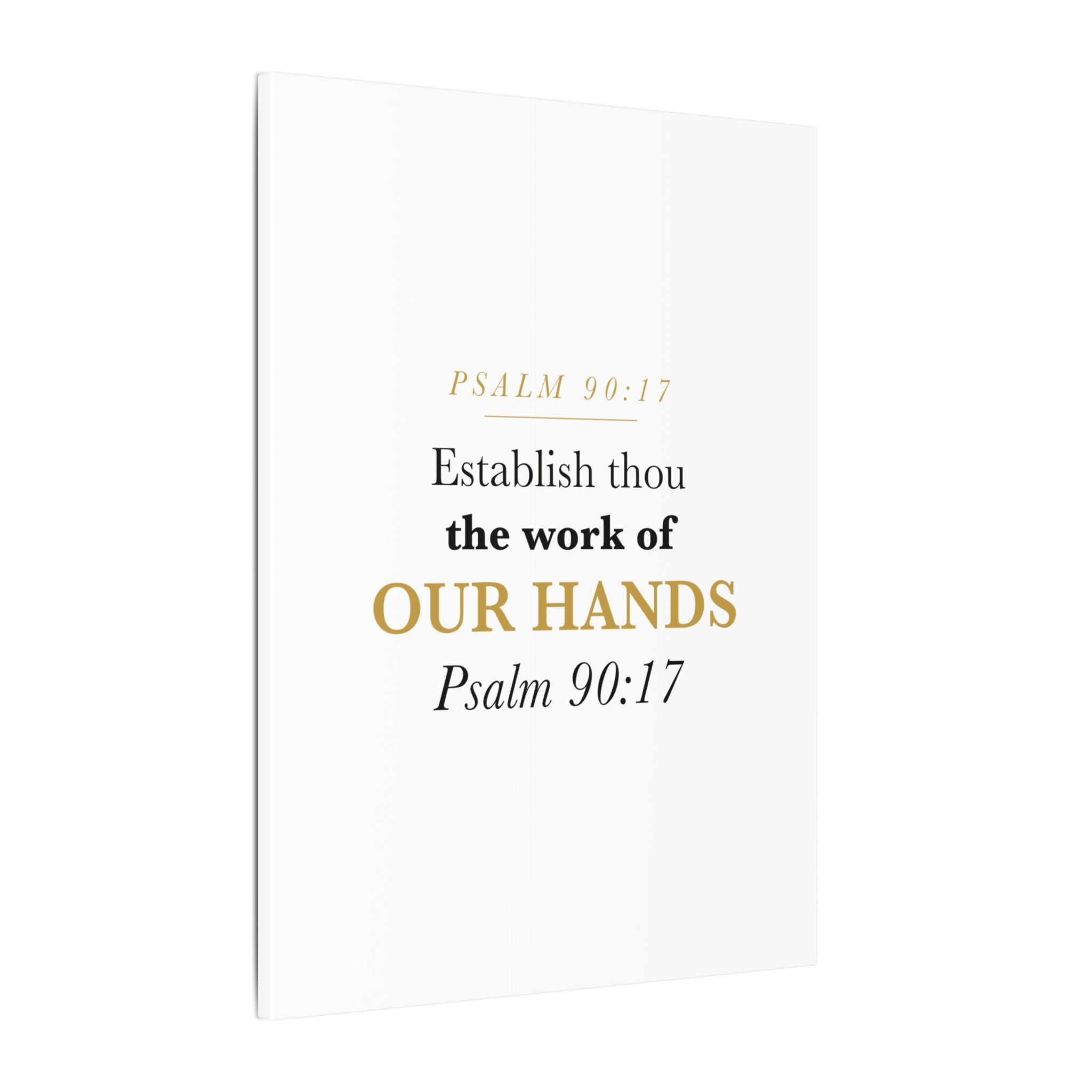Establish the Work of Our Hands Psalm 90:17 Retirement Gift Canvas | Elegant Serif Christian Wall Art for Retiree